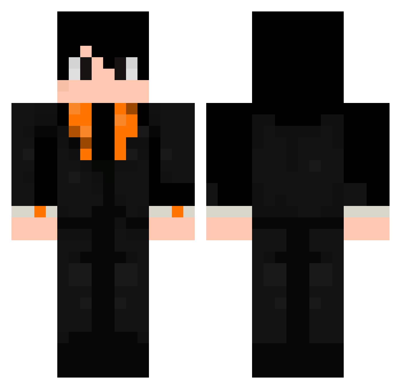 Yackers Minecraft skin, front and back view