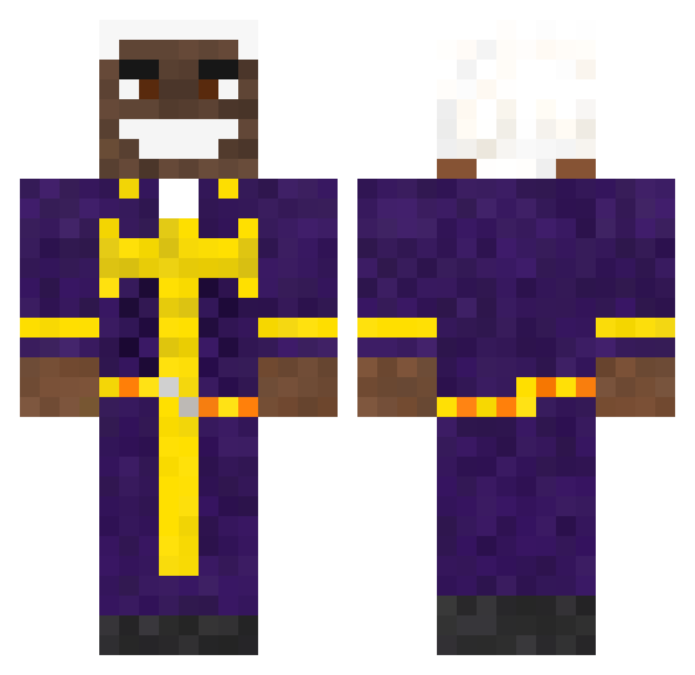 Taffee1337 Minecraft skin, front and back view