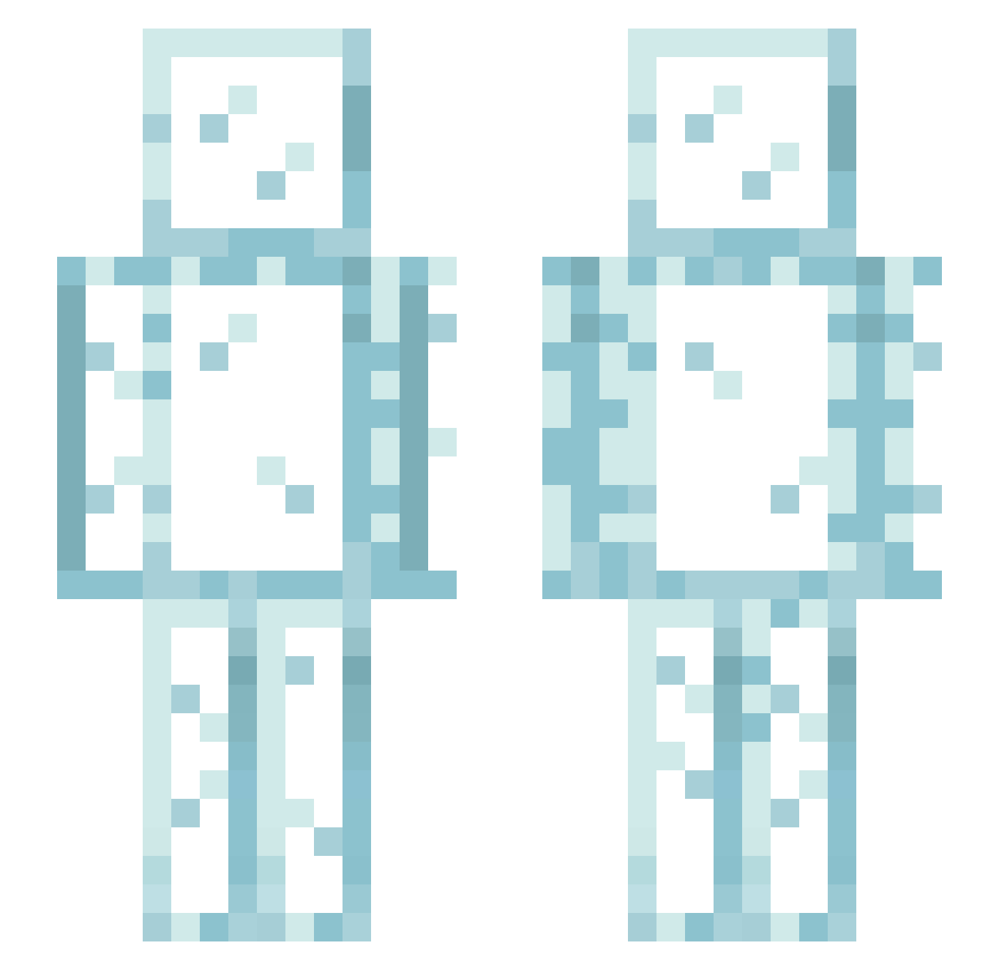 GlassSeeds Minecraft skin, front and back view