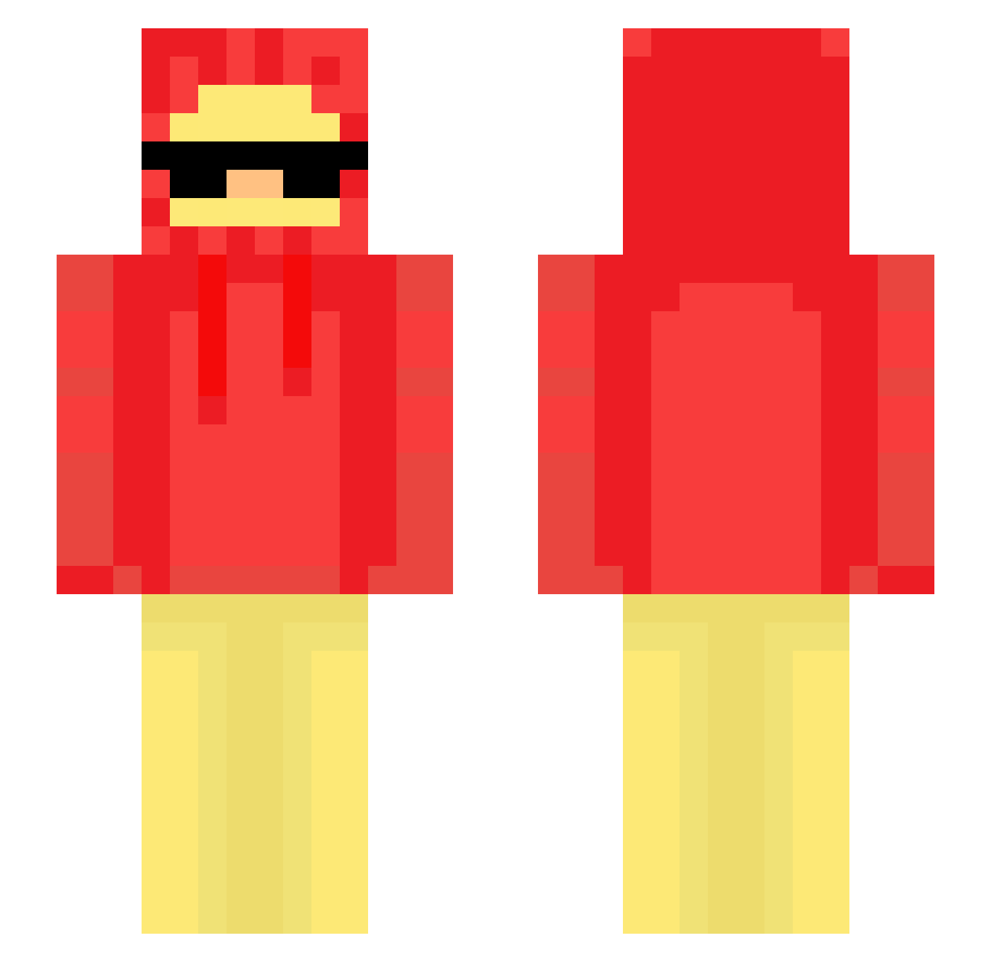 Mimimovicek Minecraft skin, front and back view