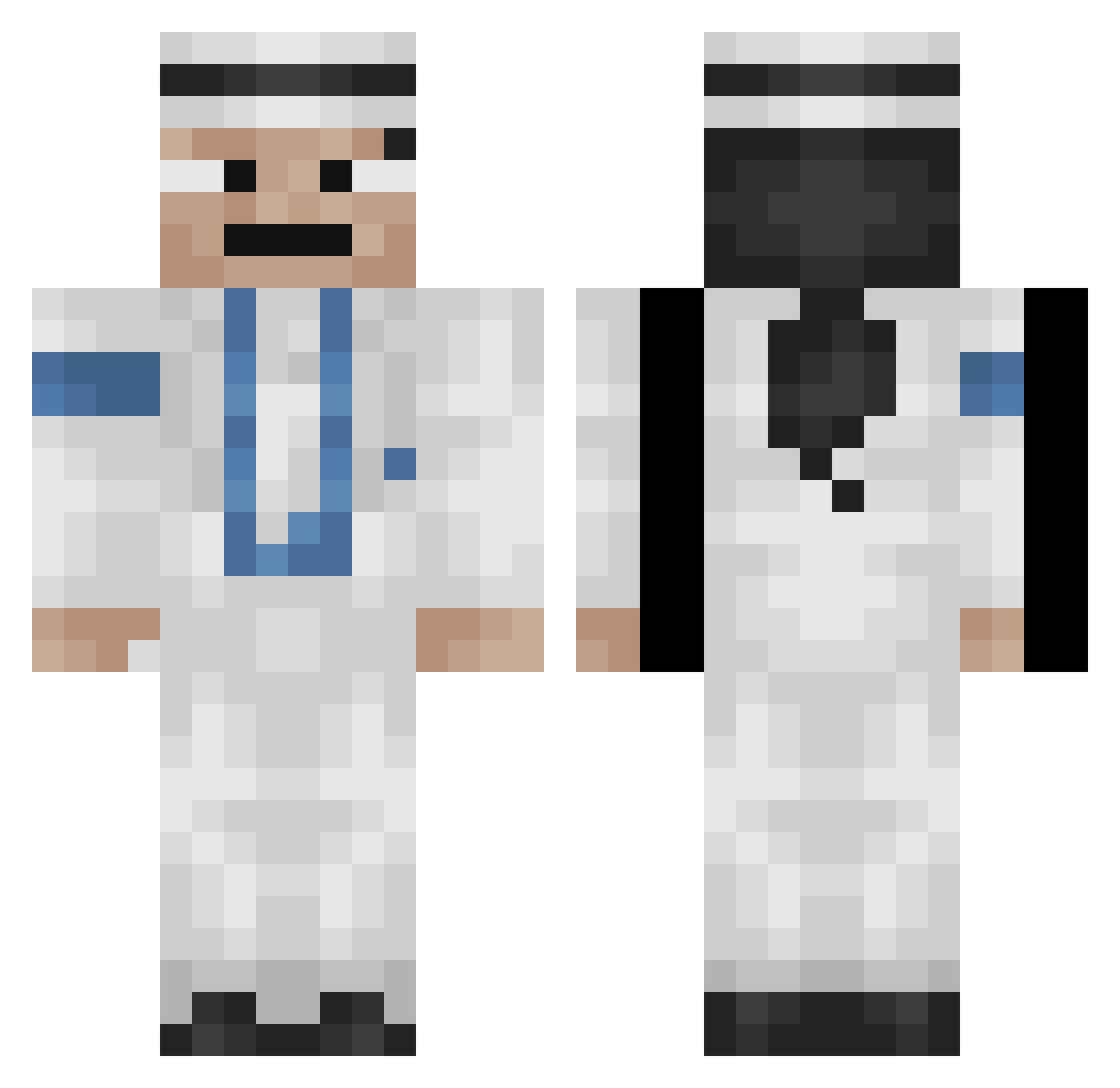 X_vheyd Minecraft skin, front and back view