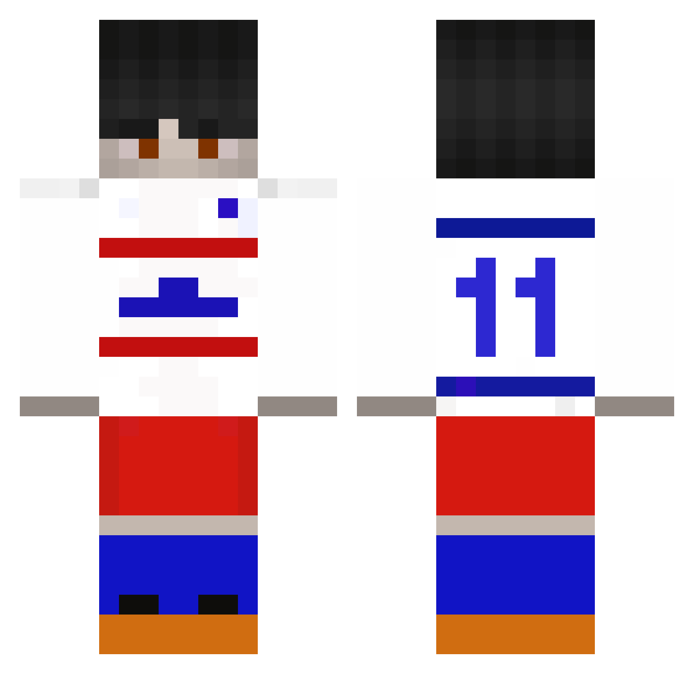 HSVDave Minecraft skin, front and back view