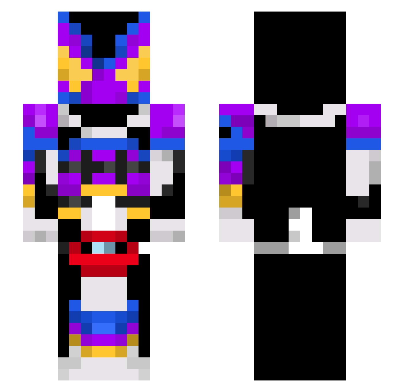 PICPLE Minecraft skin, front and back view