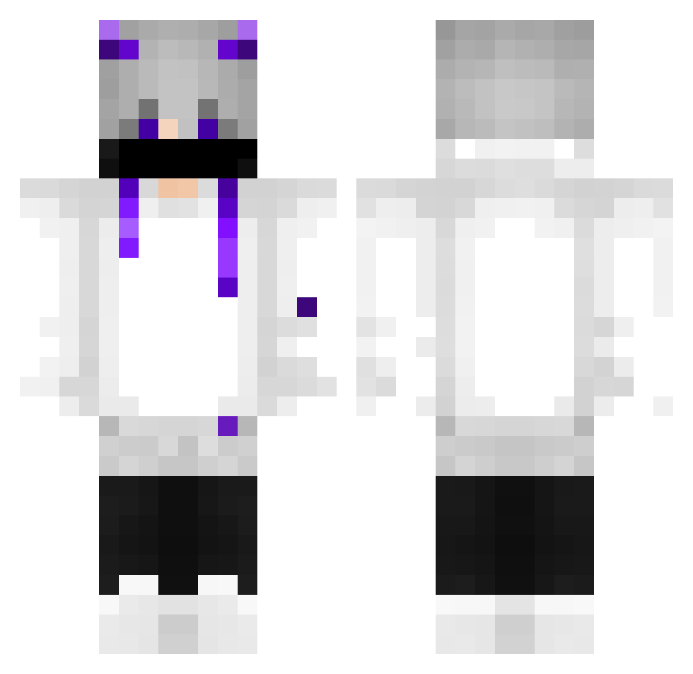 derezaw Minecraft skin, front and back view