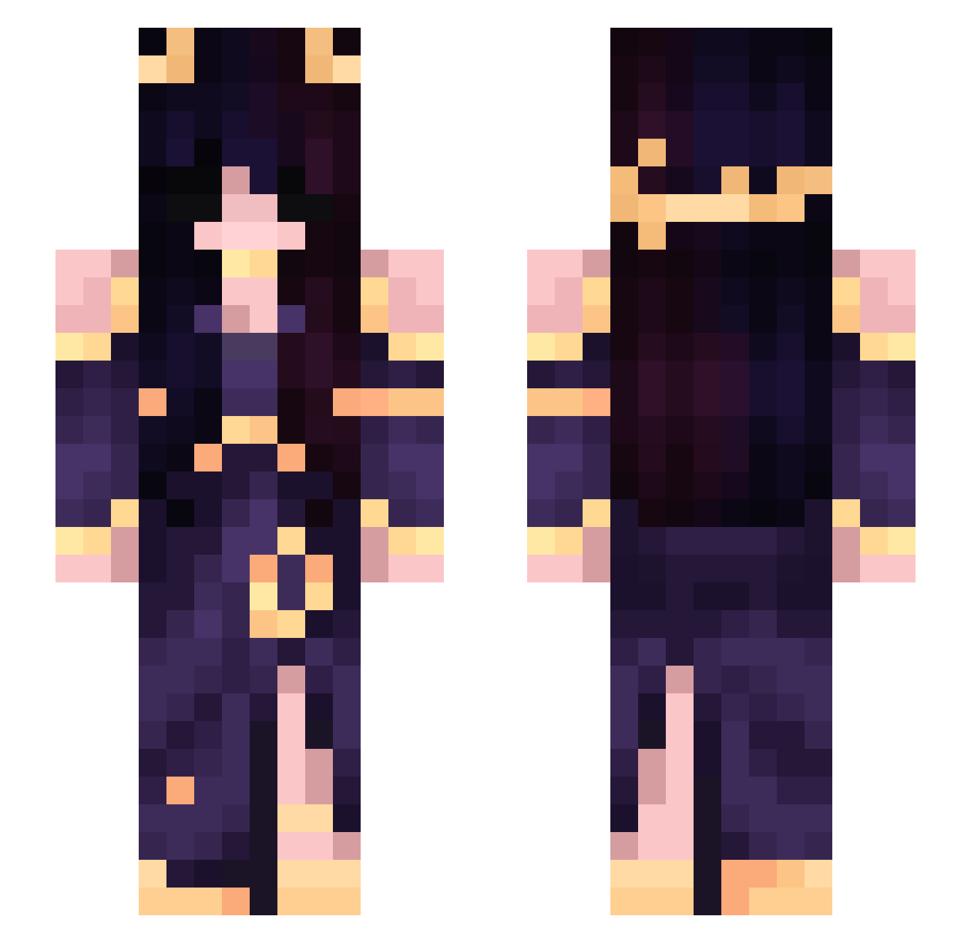 LayLay_1 Minecraft skin, front and back view