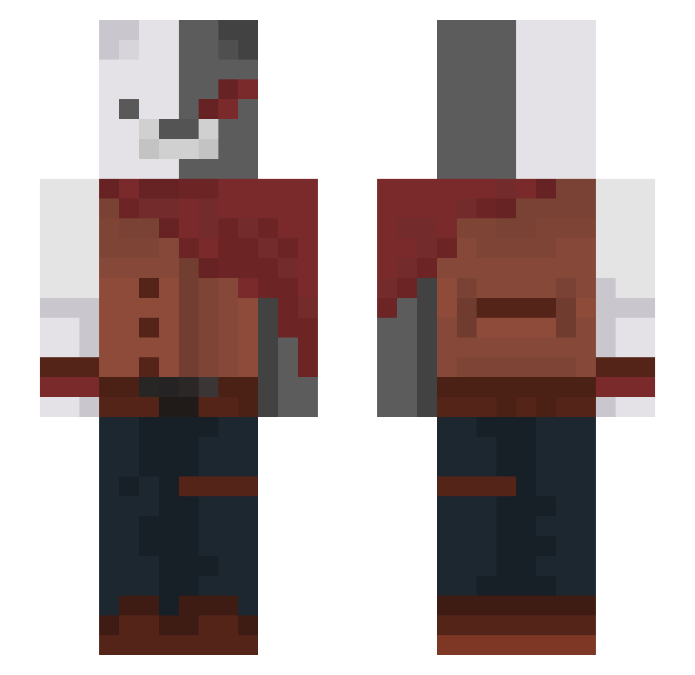 Monokuma996 Minecraft skin, front and back view