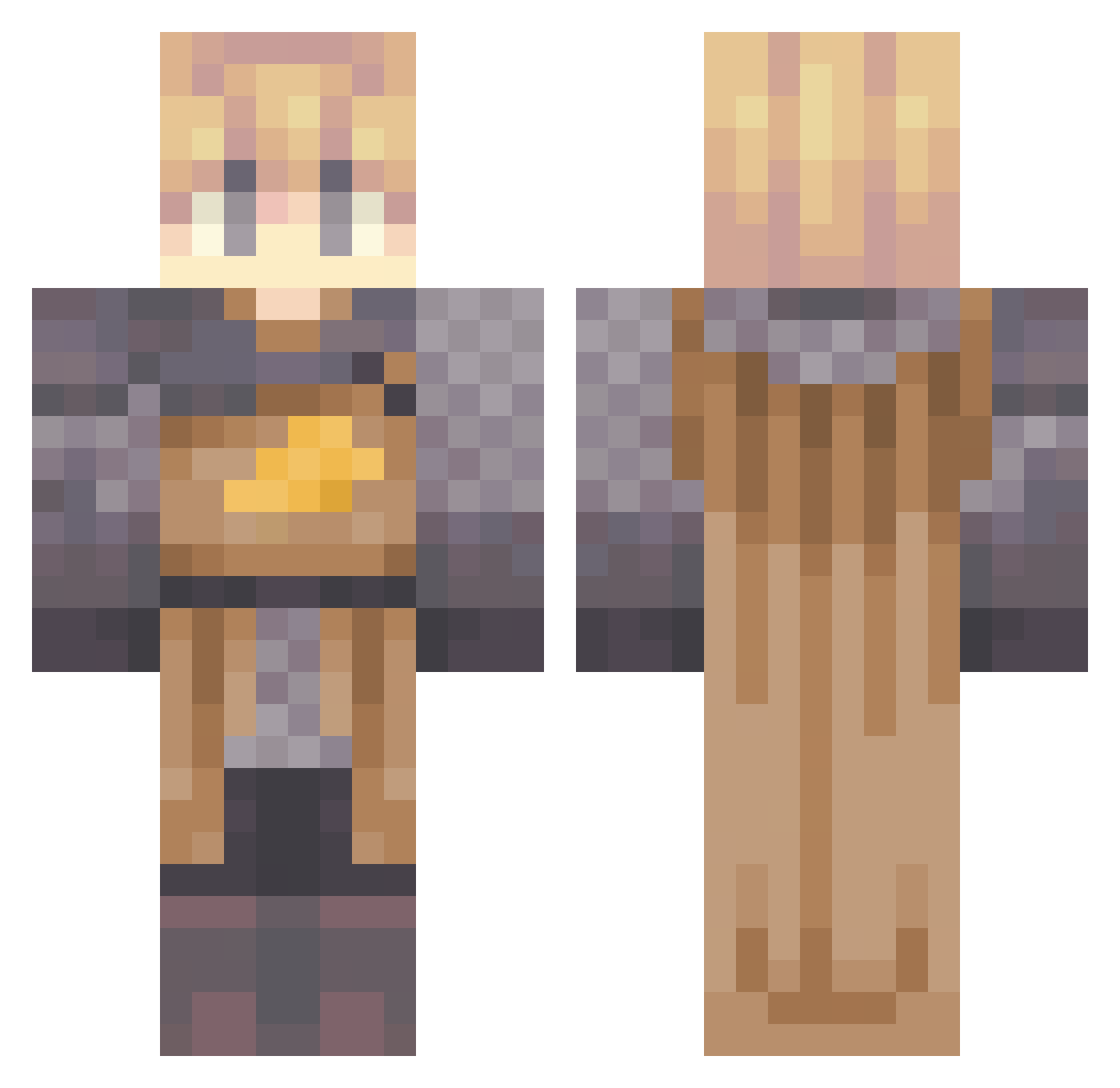 terrolt Minecraft skin, front and back view