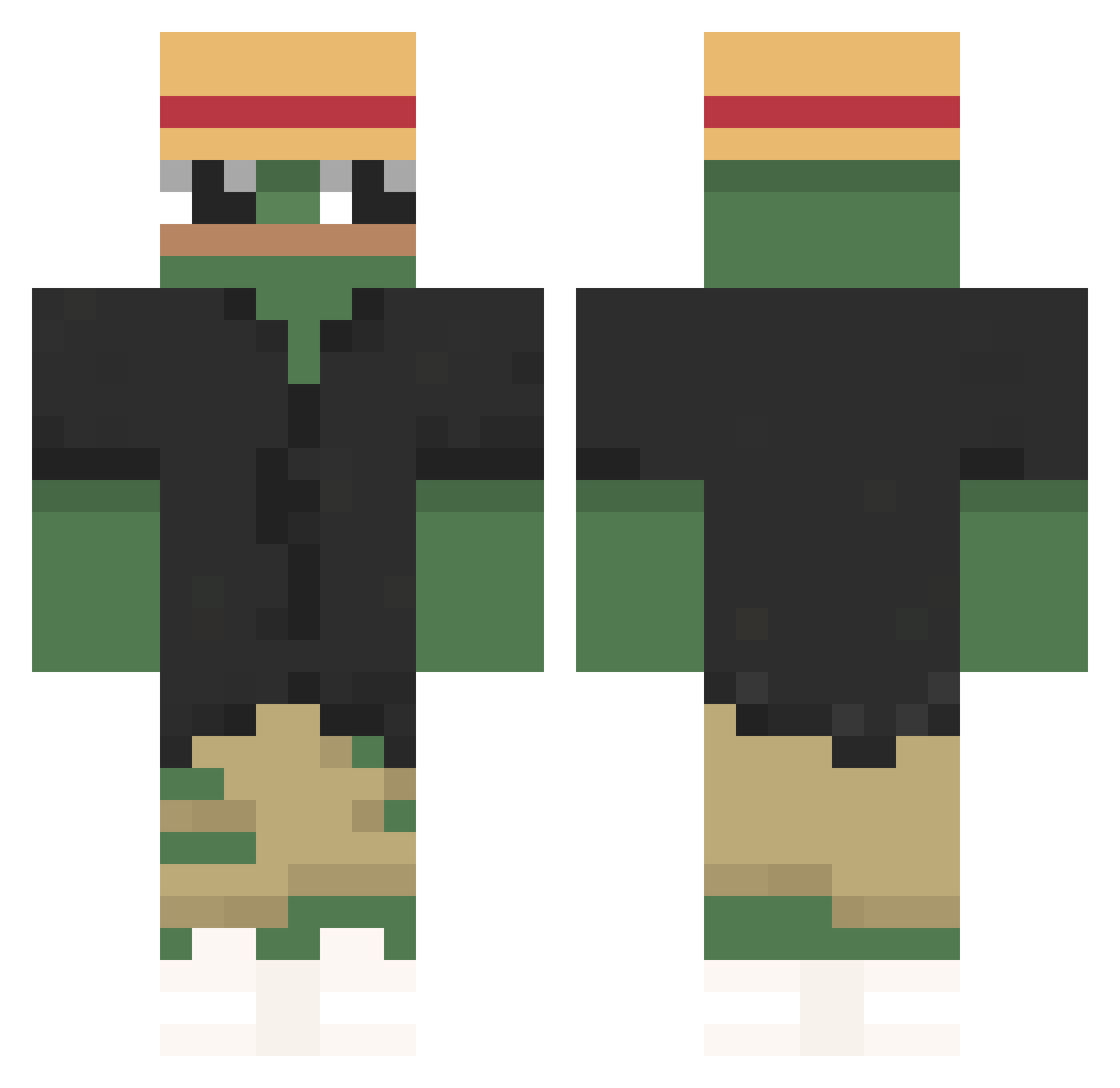 flearky Minecraft skin, front and back view