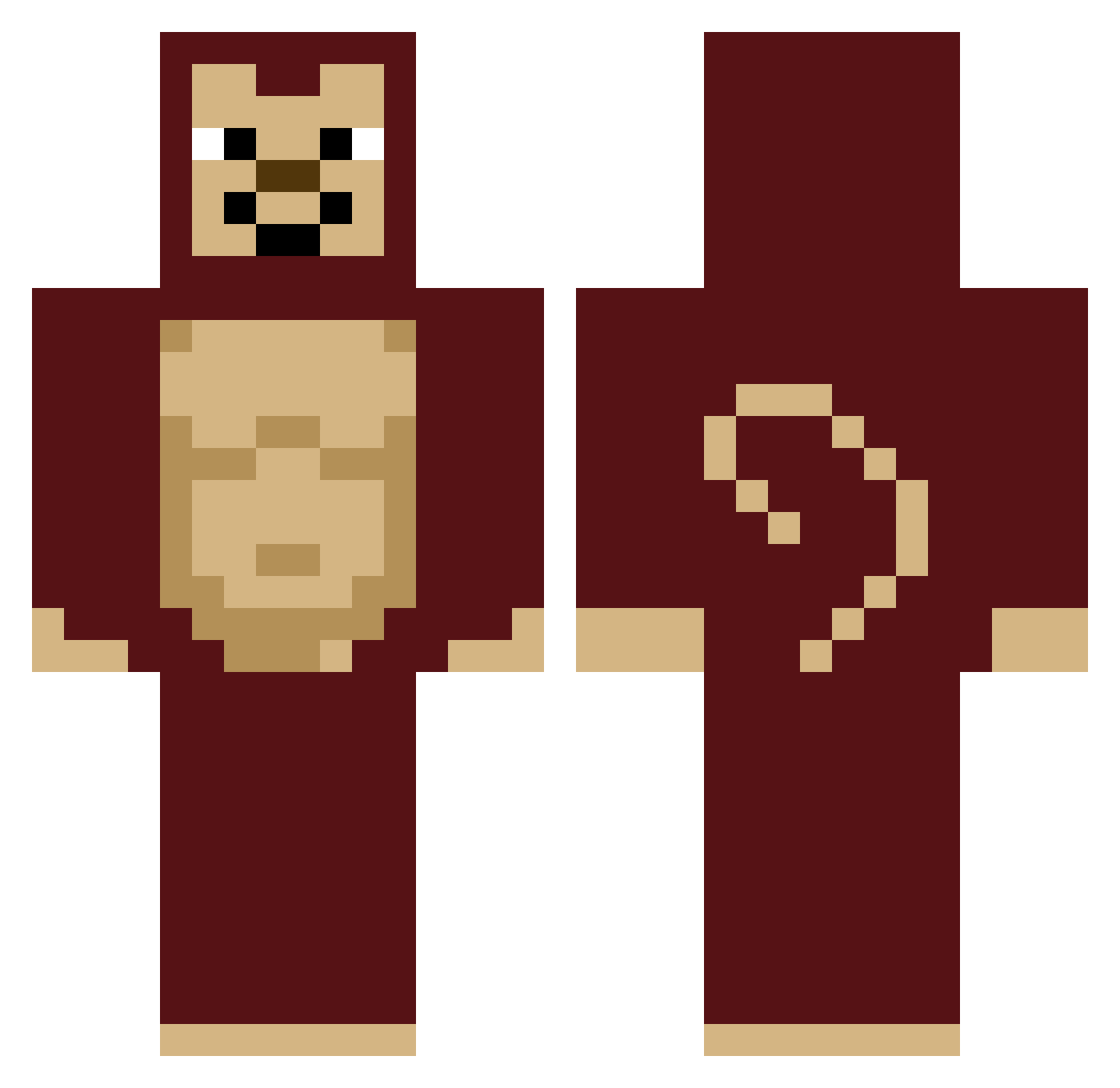 RVH11 Minecraft skin, front and back view