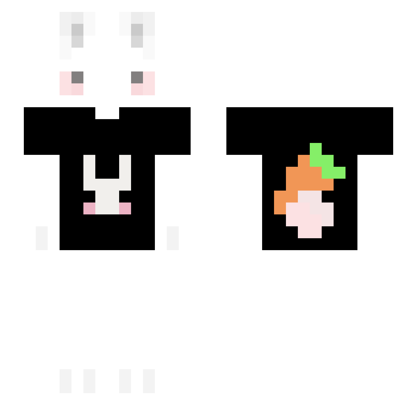 Lapin_o Minecraft skin, front and back view