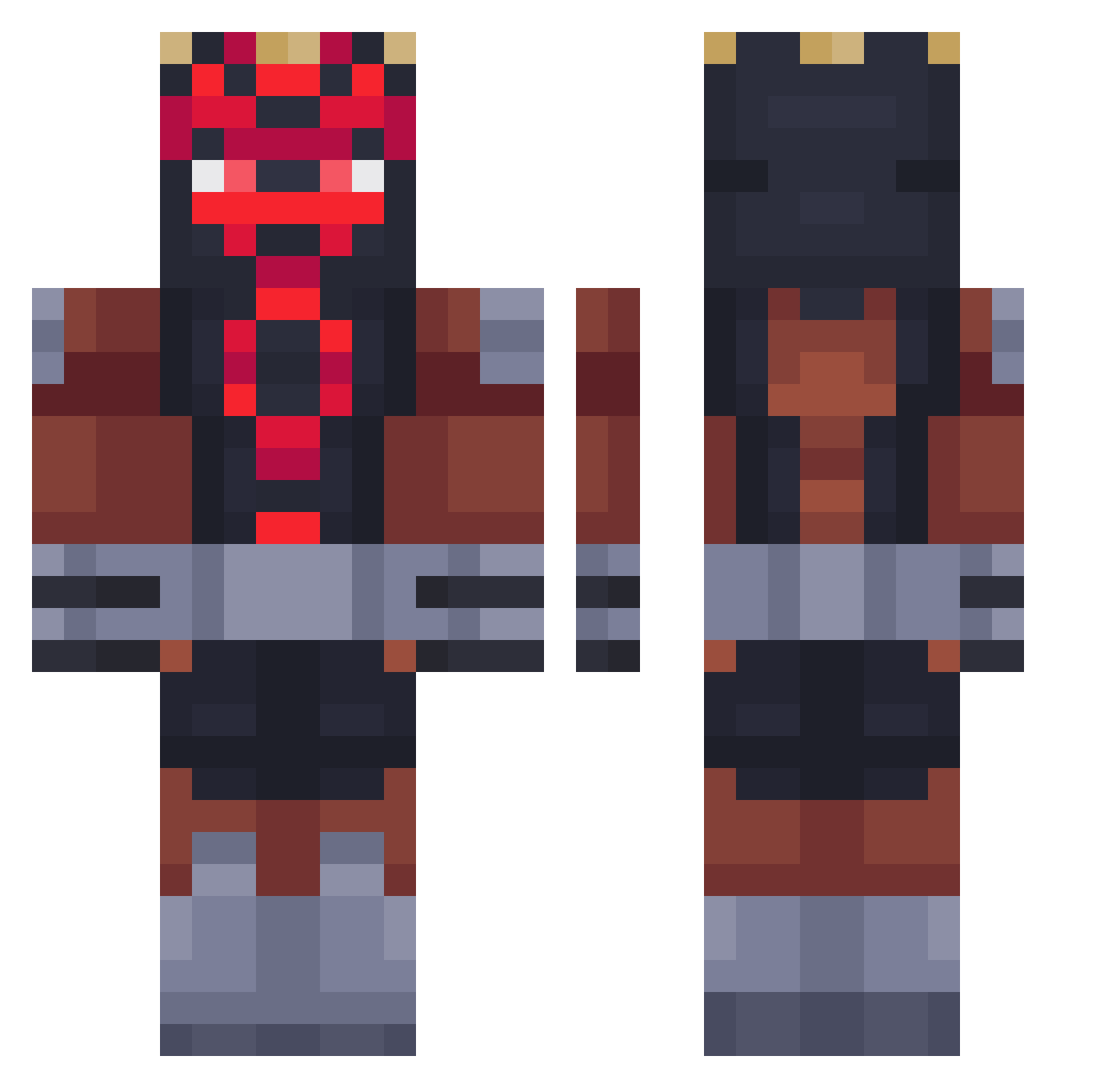 Edm0nd Minecraft skin, front and back view