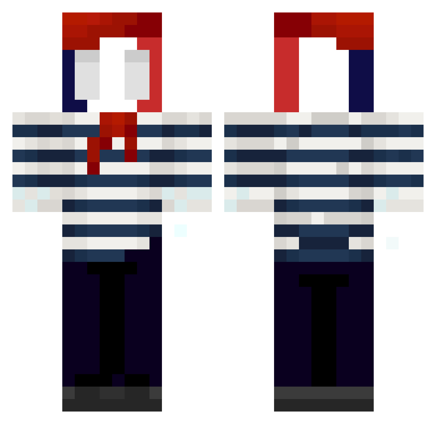 Maxzaku Minecraft skin, front and back view