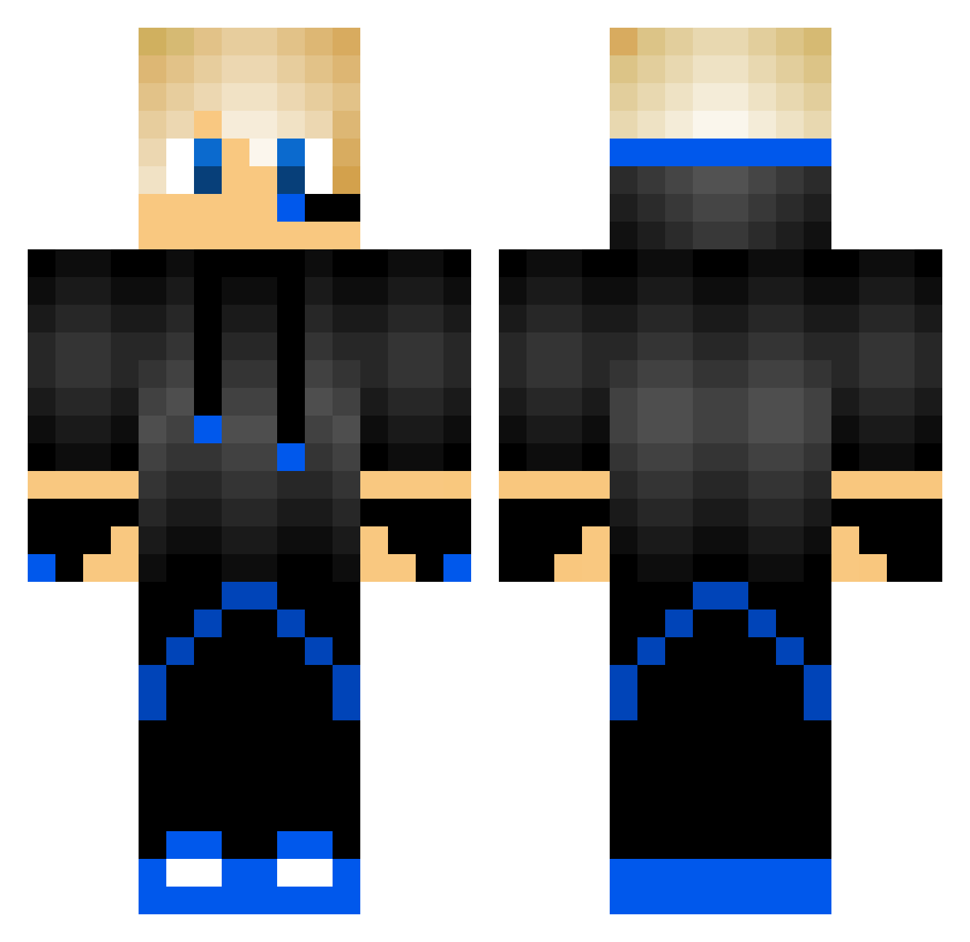 ChefBoyMcGee Minecraft skin, front and back view