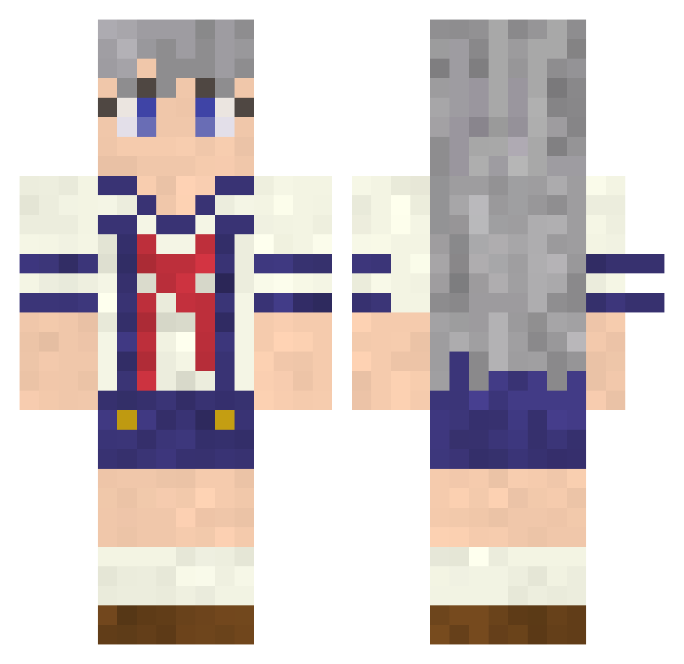dergaw Minecraft skin, front and back view