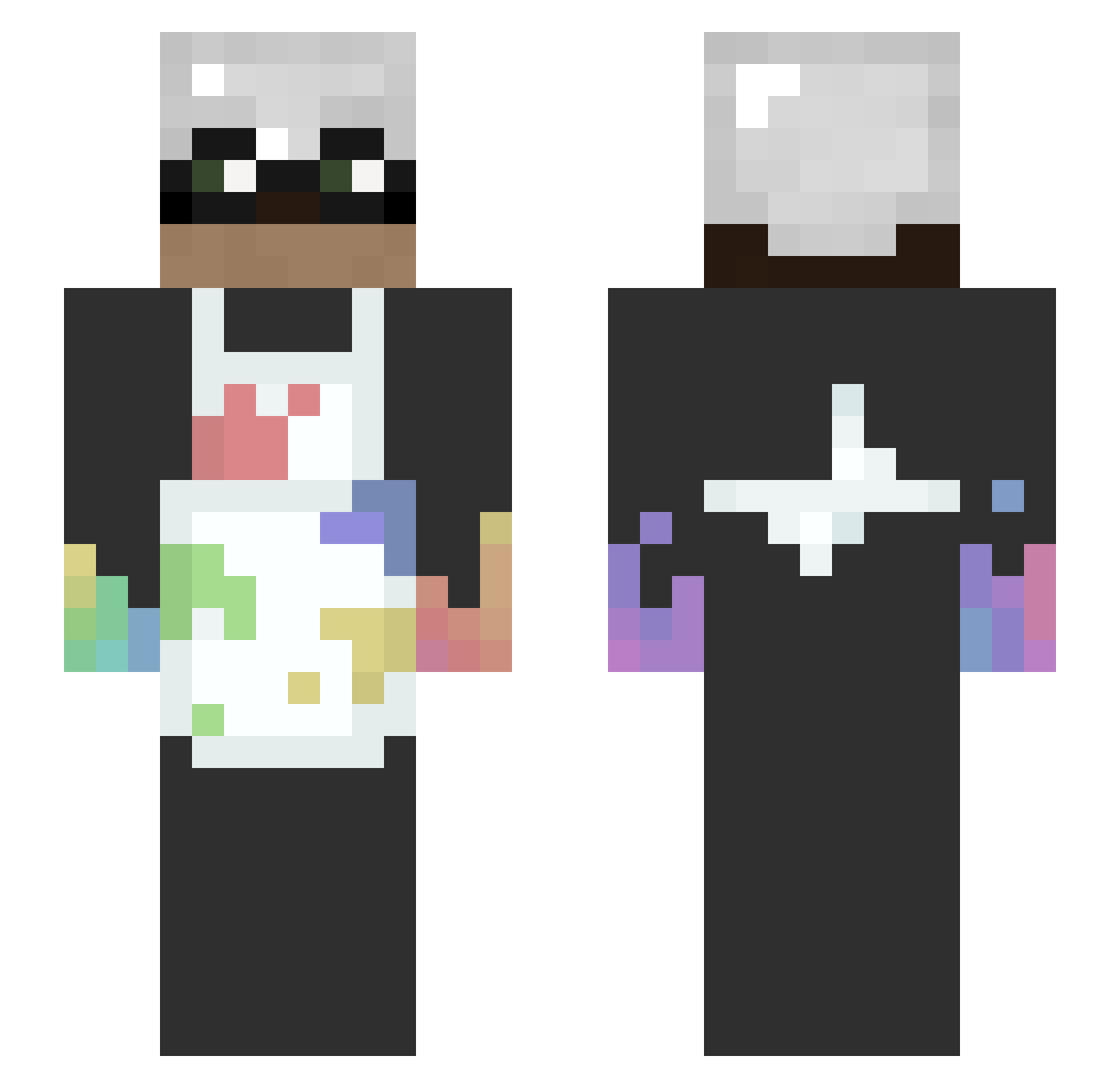 Fatijigut Minecraft skin, front and back view
