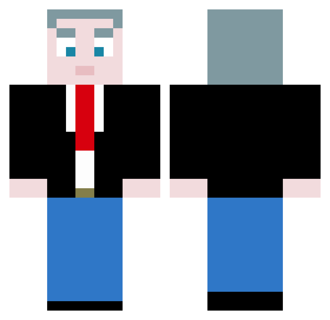 Viggo02 Minecraft skin, front and back view