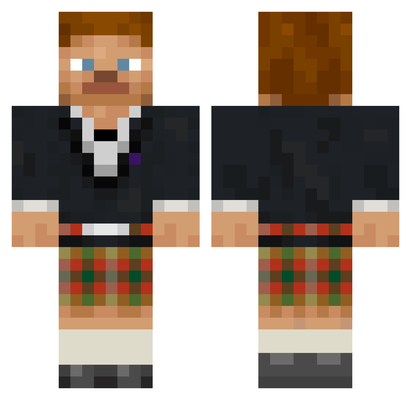 DadddyD Minecraft skin, front and back view
