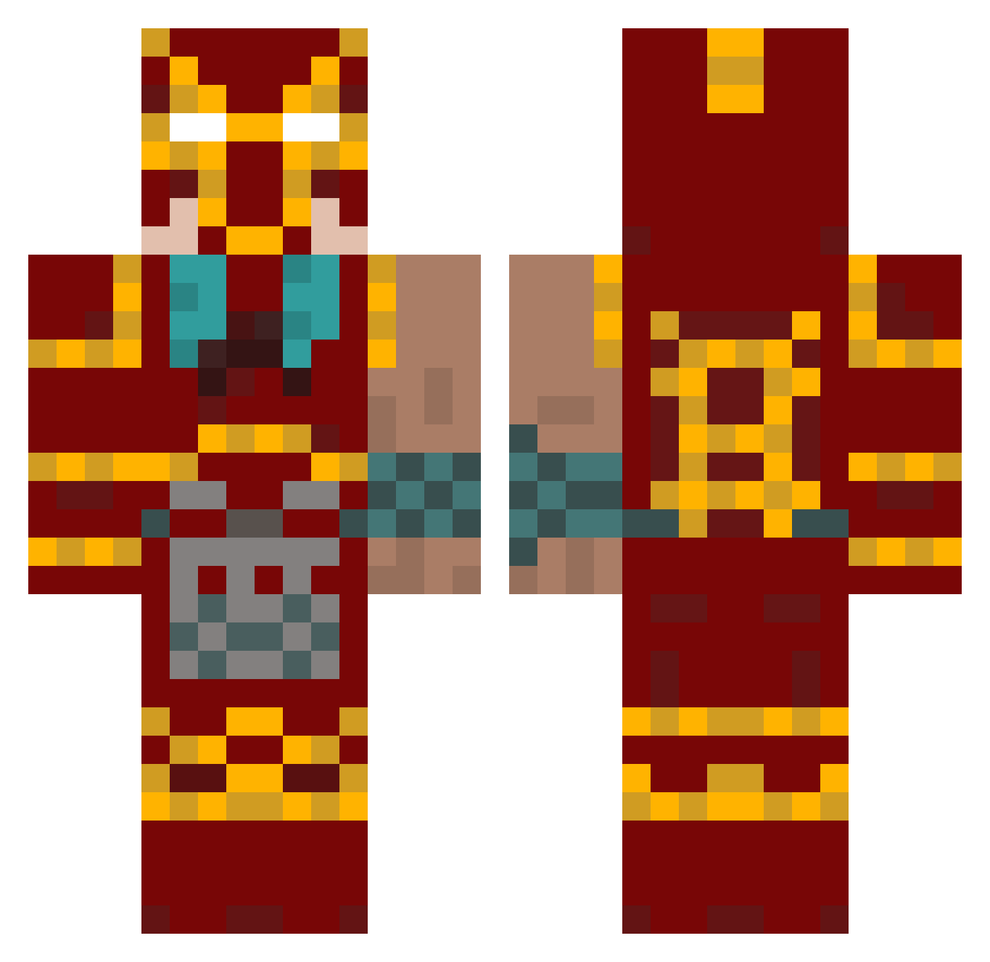 Faravid Minecraft skin, front and back view