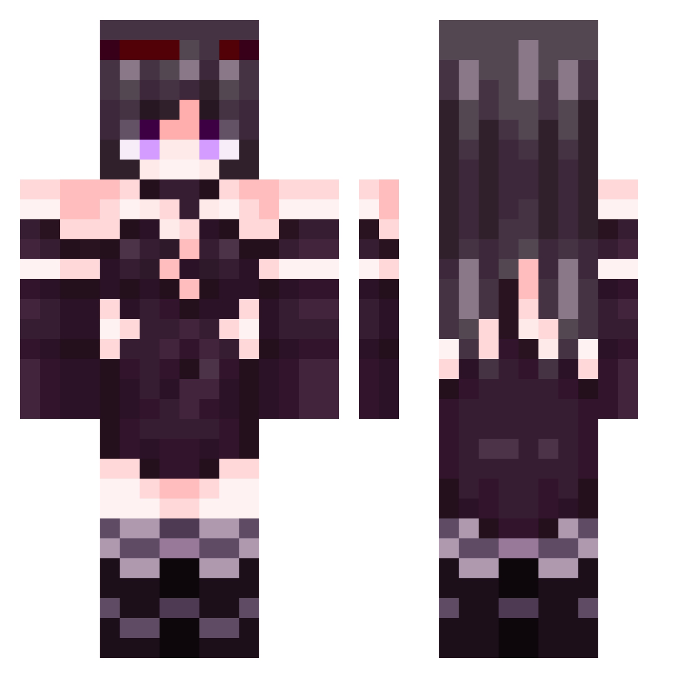AkumaSFVI Minecraft skin, front and back view