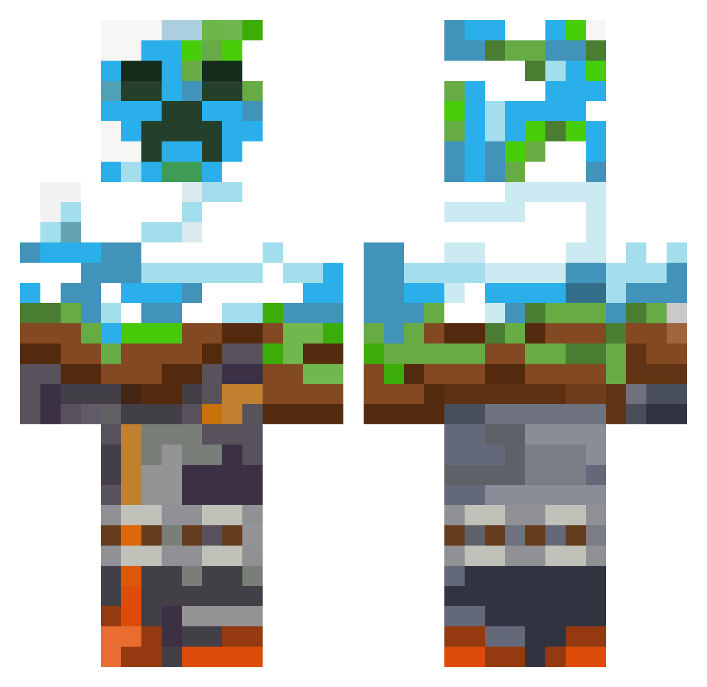 monkeyisking1 Minecraft skin, front and back view