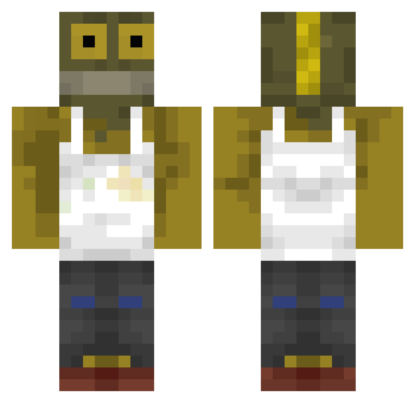 MinmayAEP Minecraft skin, front and back view