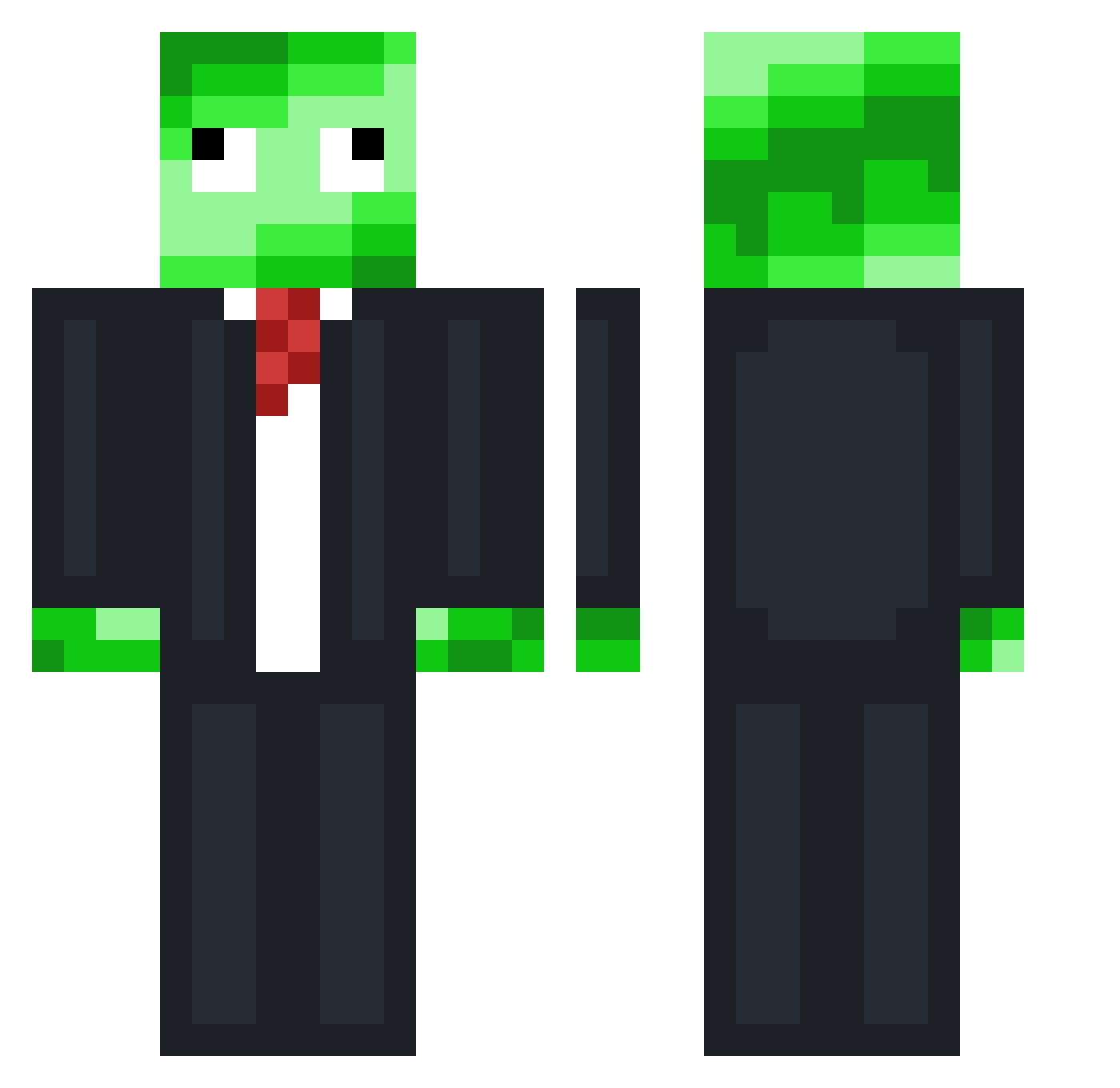 Magikorps Minecraft skin, front and back view