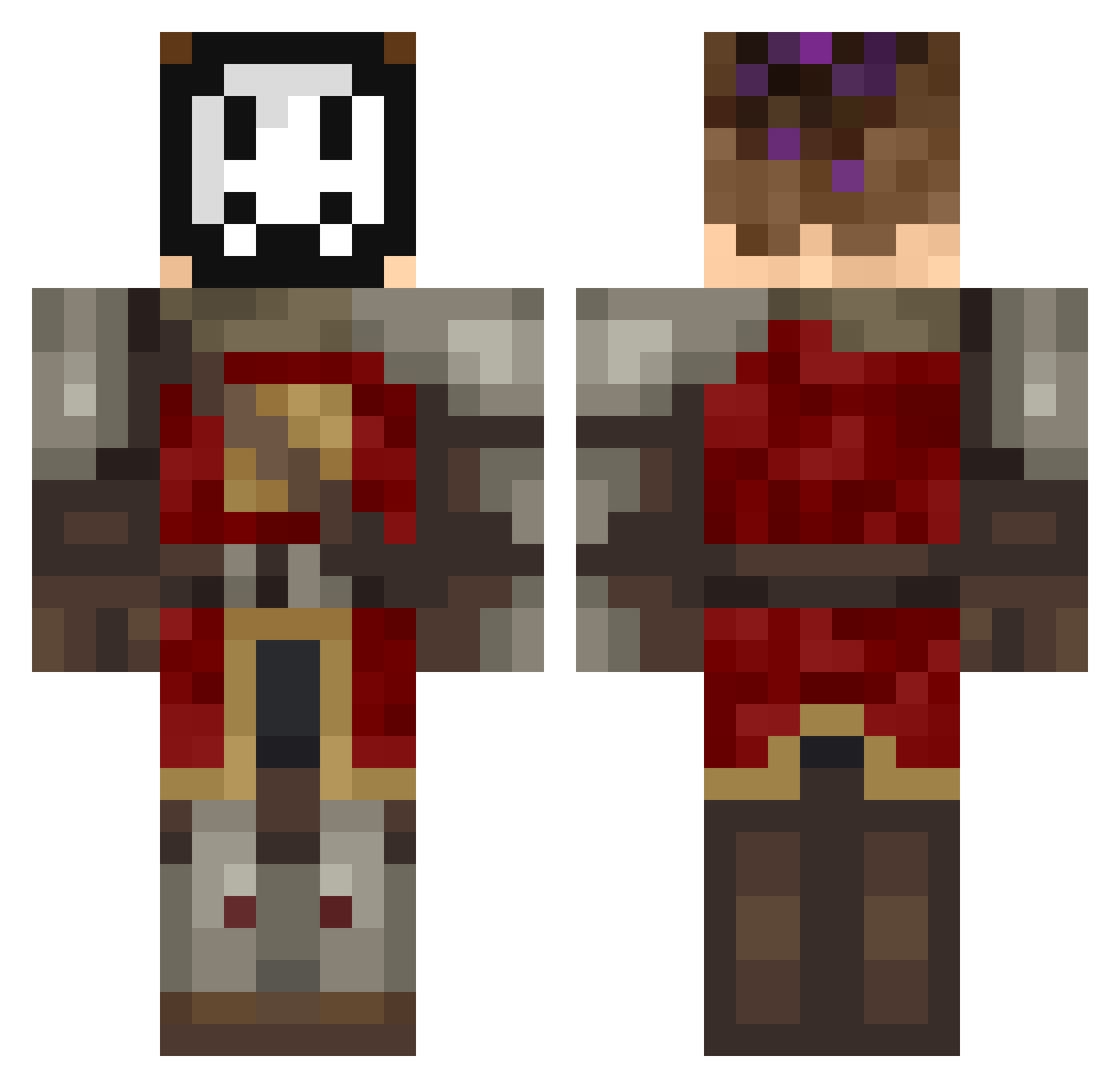 ilVento Minecraft skin, front and back view