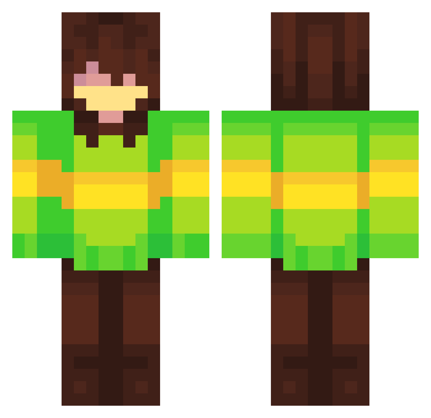 Tucky_J Minecraft skin, front and back view