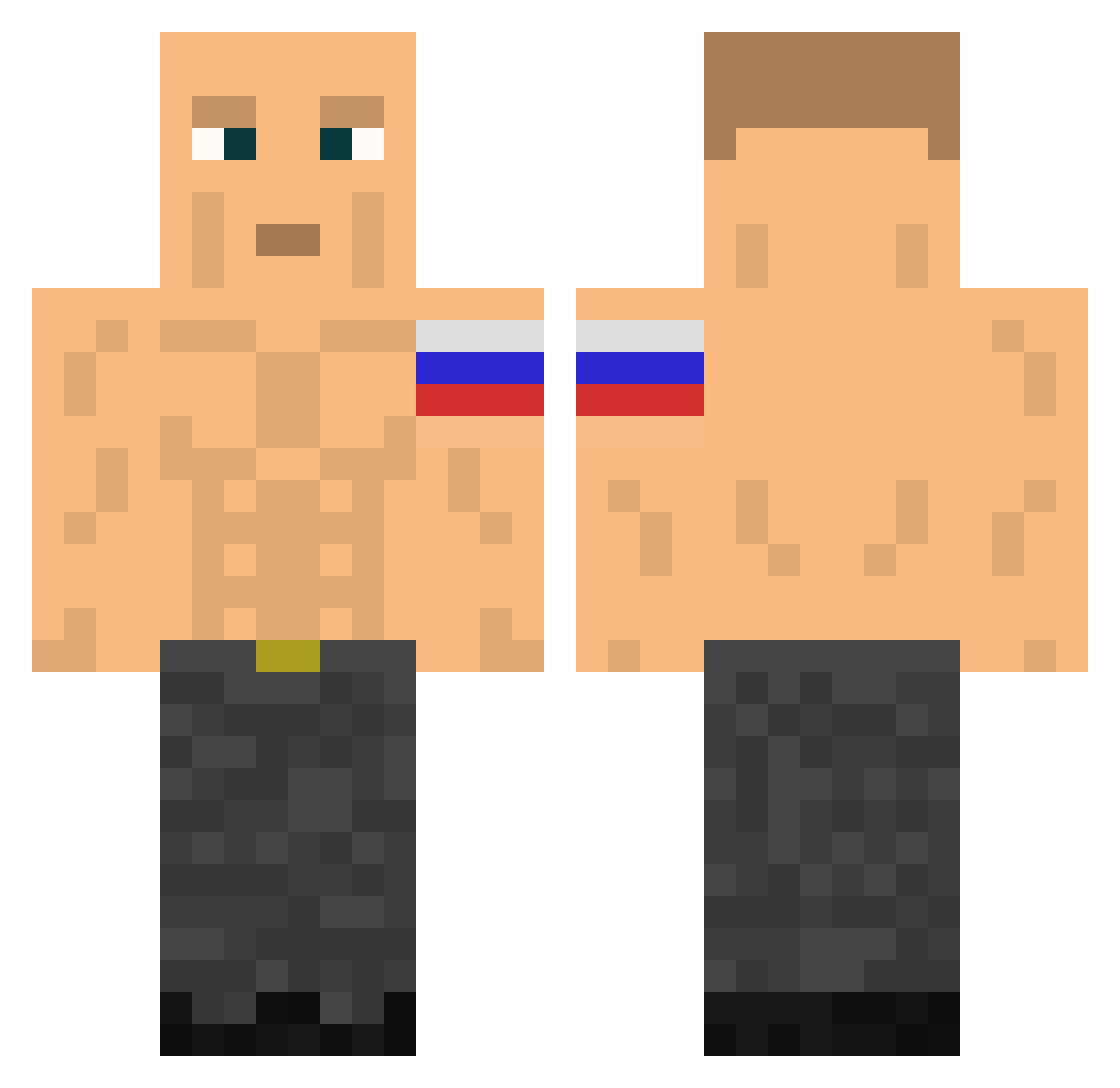 Siju07 Minecraft skin, front and back view