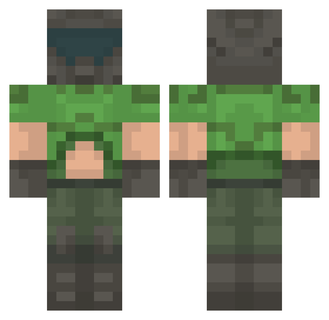 Cringedo Minecraft skin, front and back view