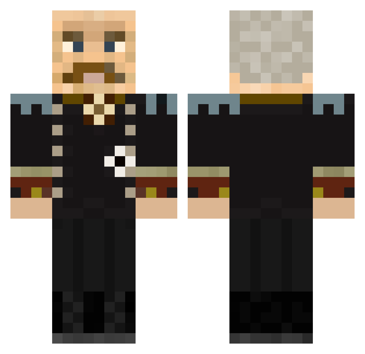 King0fArk Minecraft skin, front and back view