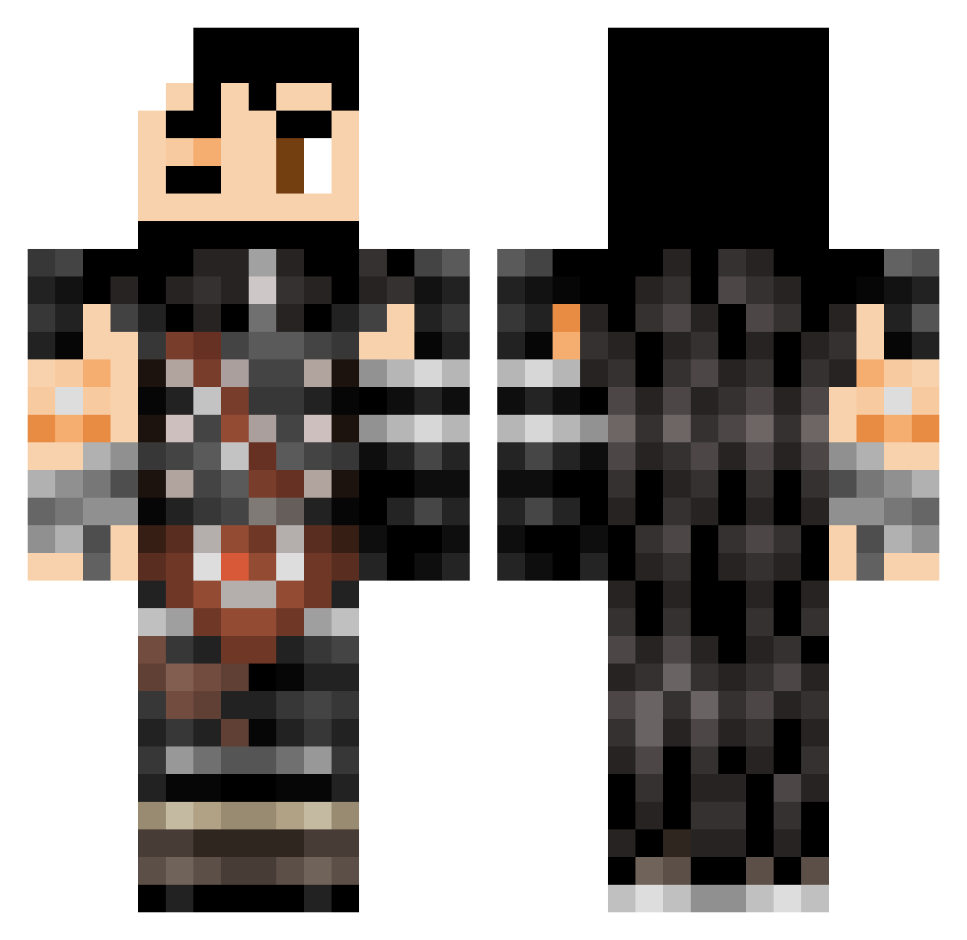 fhnn Minecraft skin, front and back view