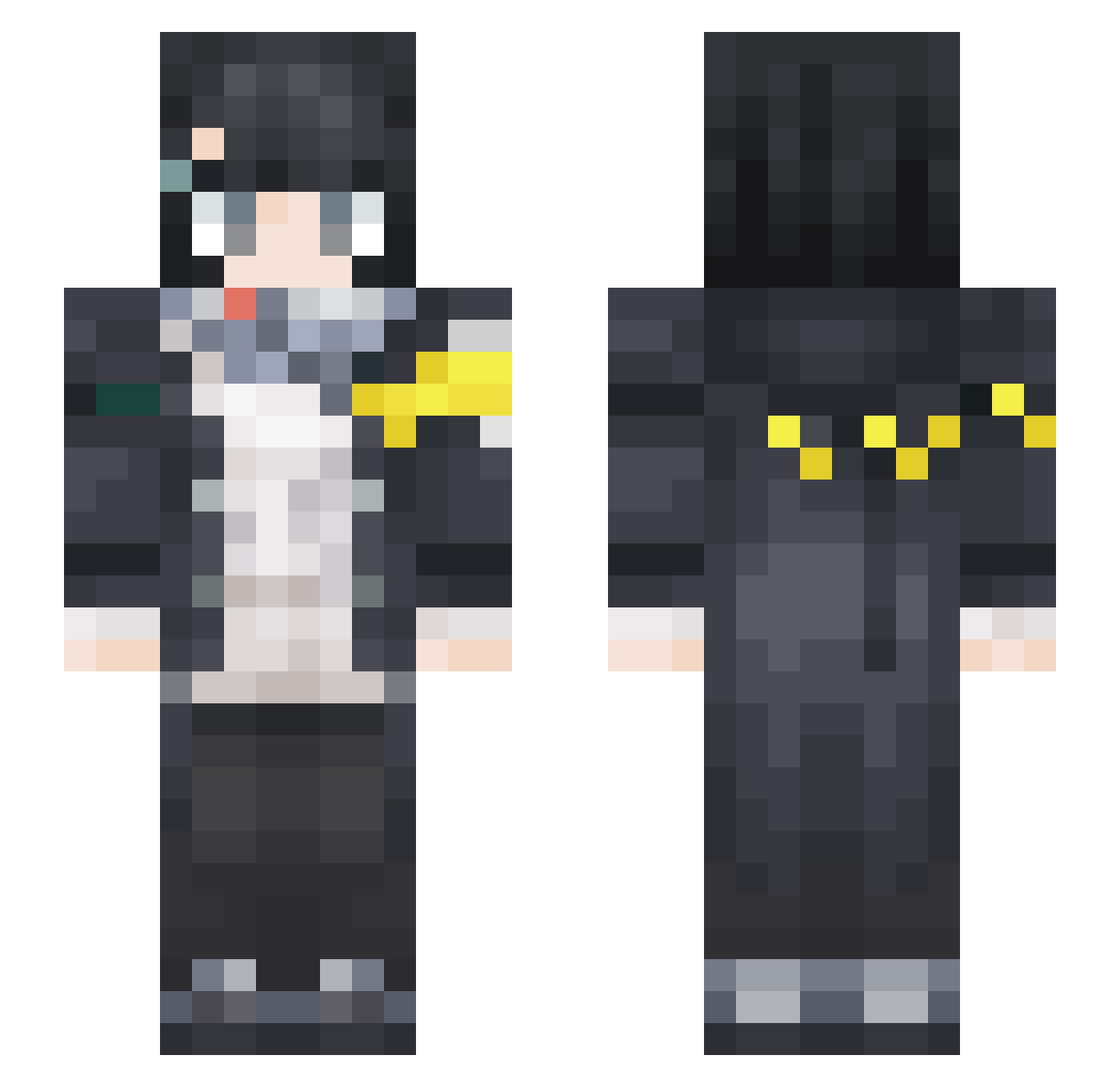 Rowsama Minecraft skin, front and back view
