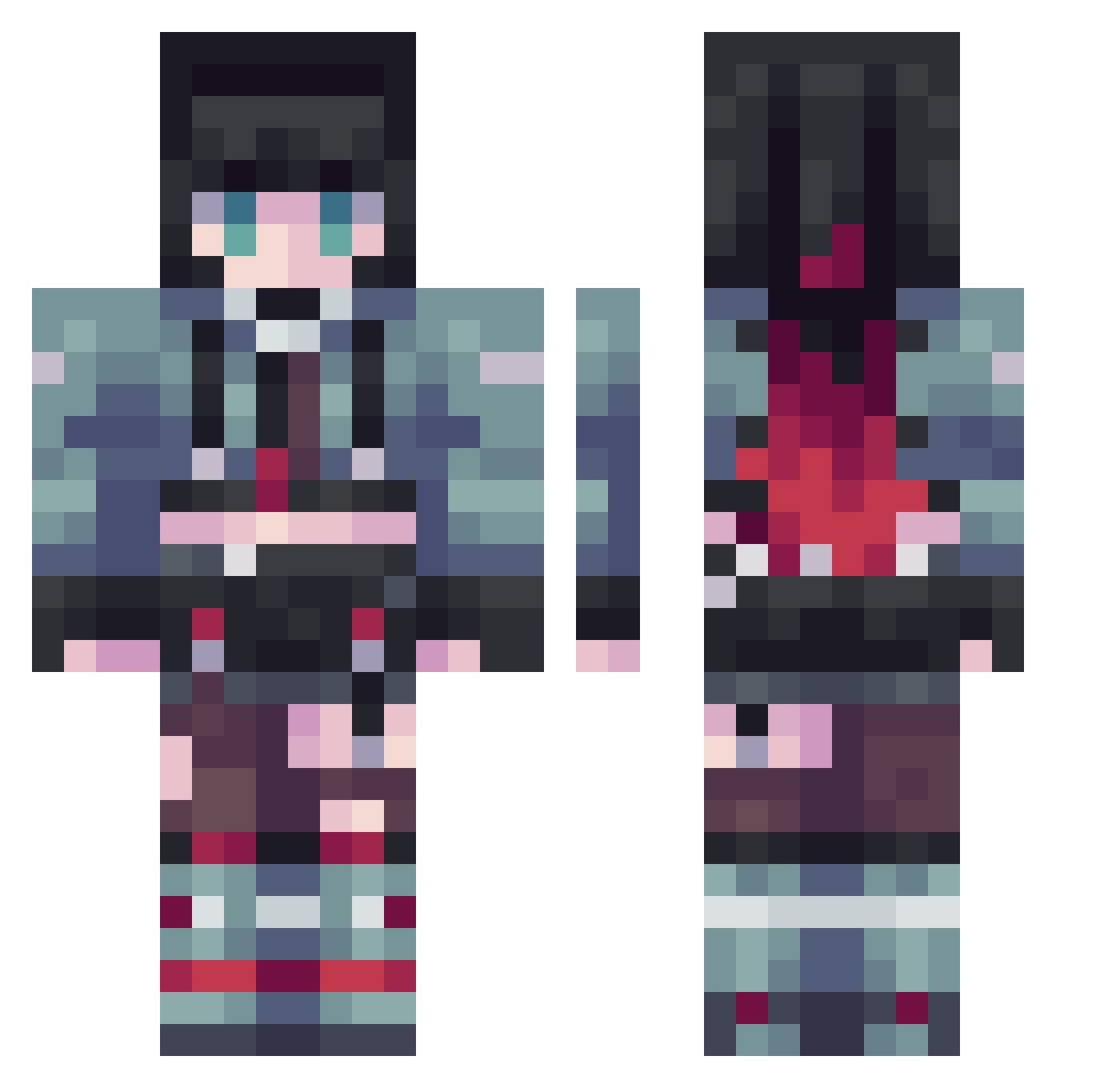 zZzCyrus_ Minecraft skin, front and back view