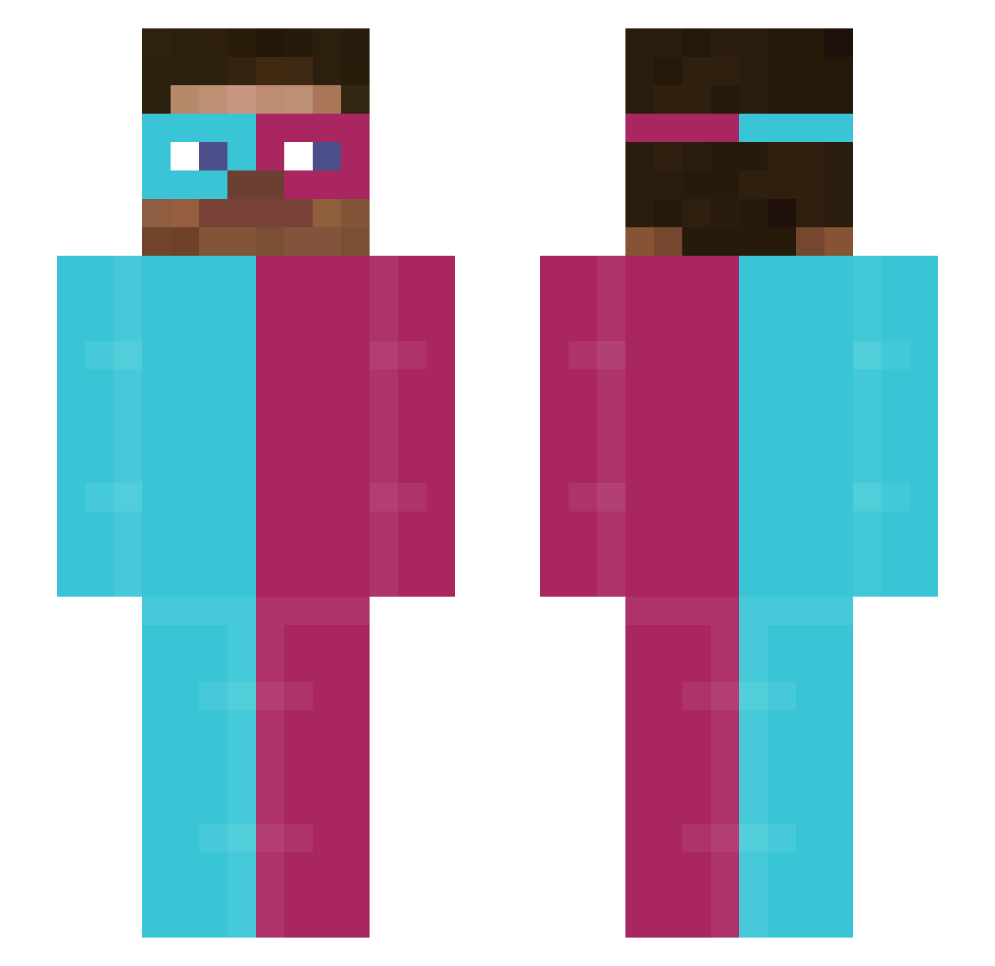 DarkSilent Minecraft skin, front and back view