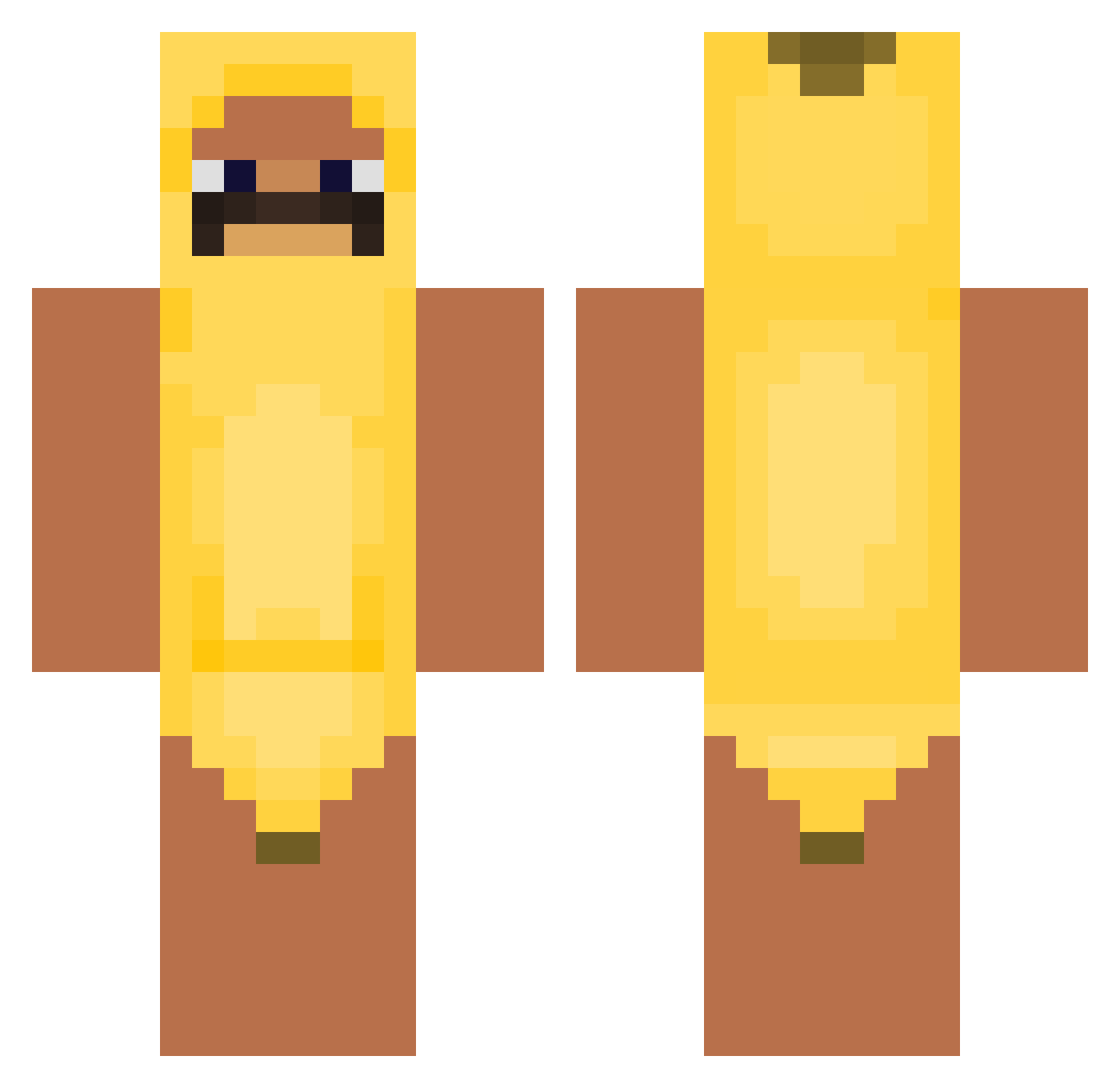 Rottek Minecraft skin, front and back view