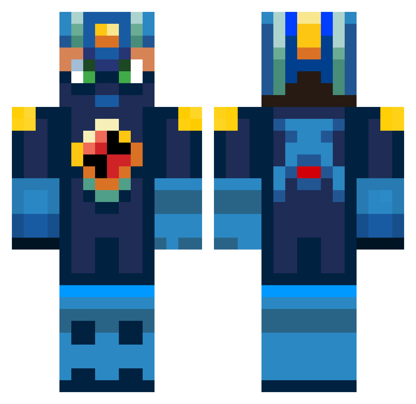 AJM4N Minecraft skin, front and back view