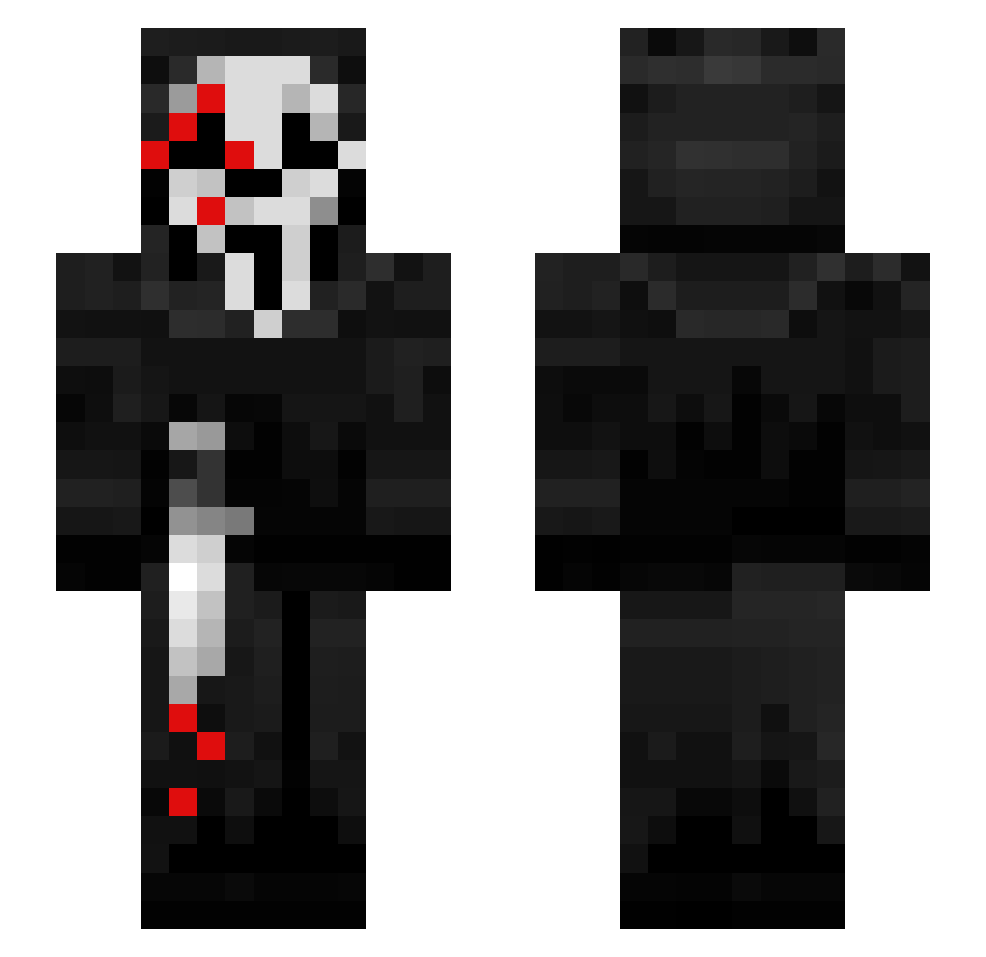 BingusWO7 Minecraft skin, front and back view