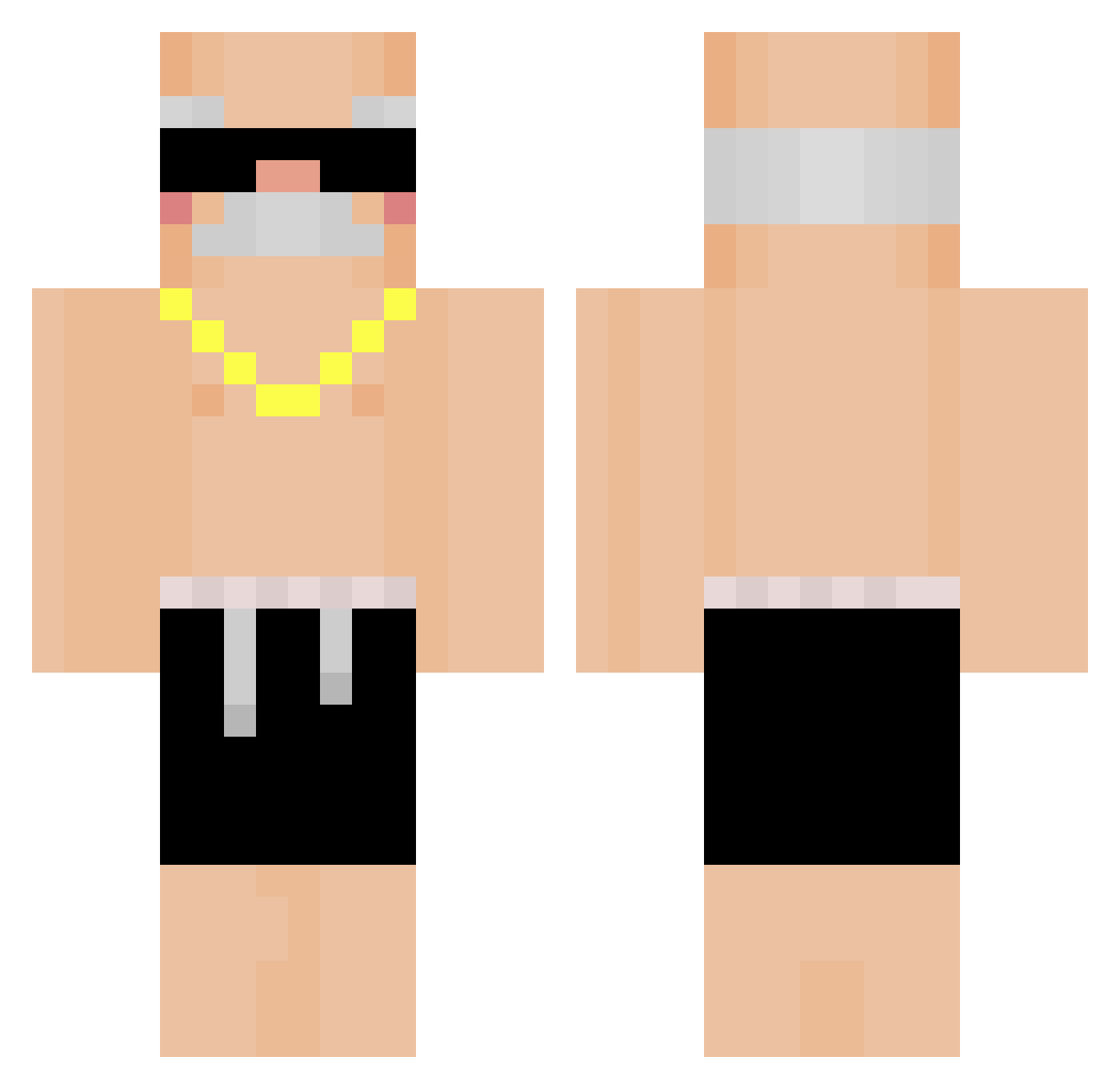 timilovetacos Minecraft skin, front and back view
