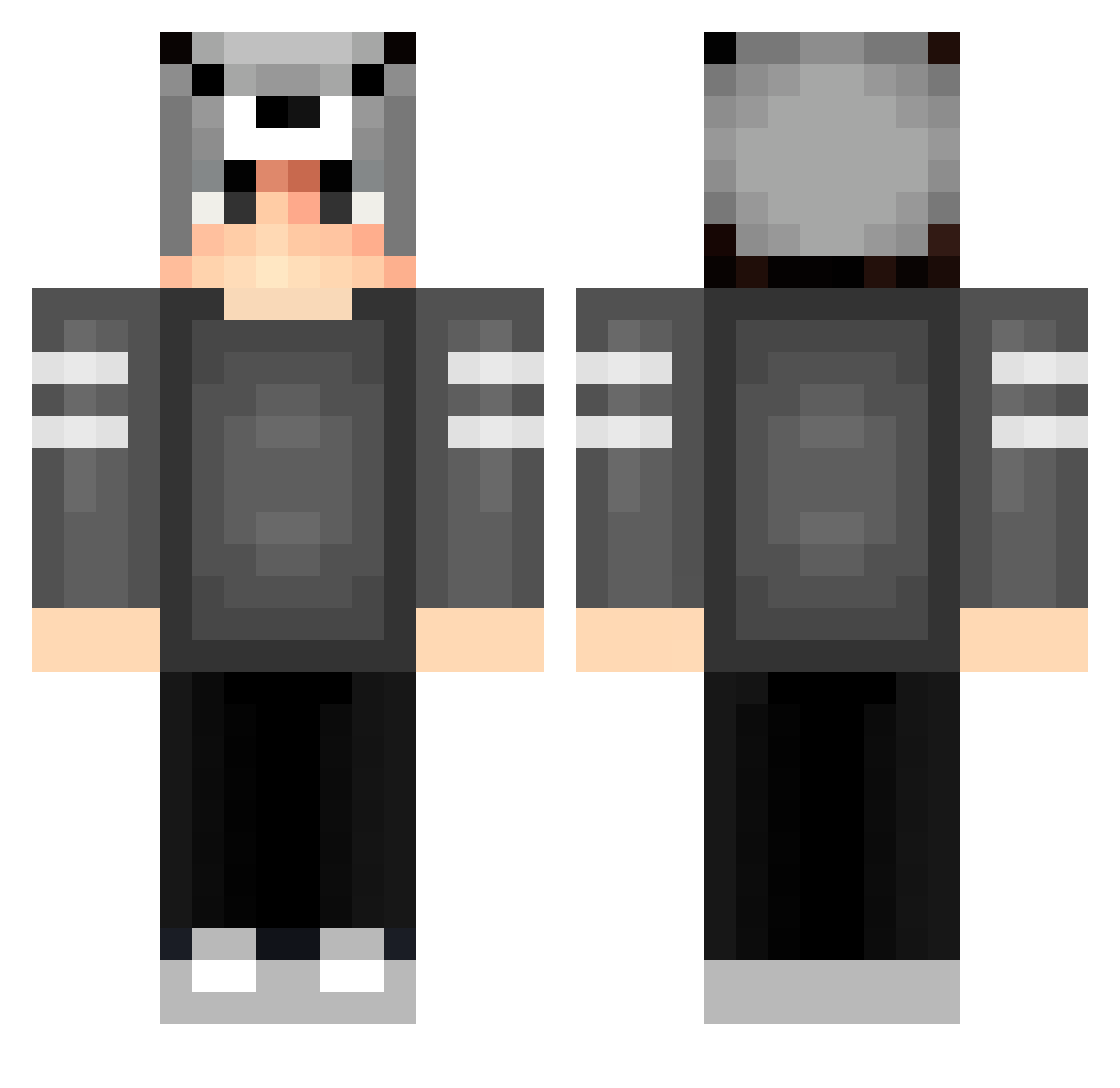 FaZeMiup Minecraft skin, front and back view