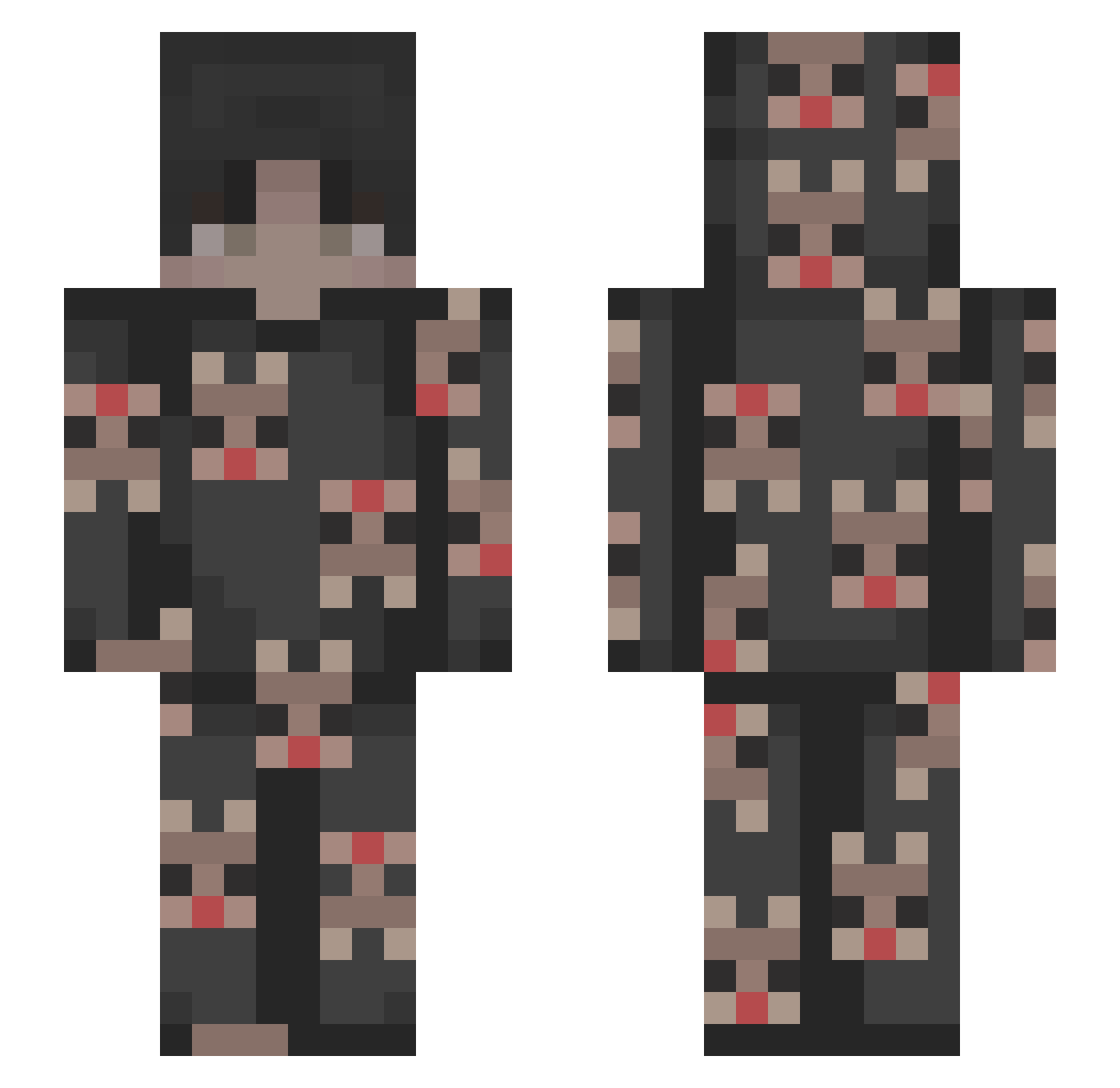 Austin Minecraft skin, front and back view