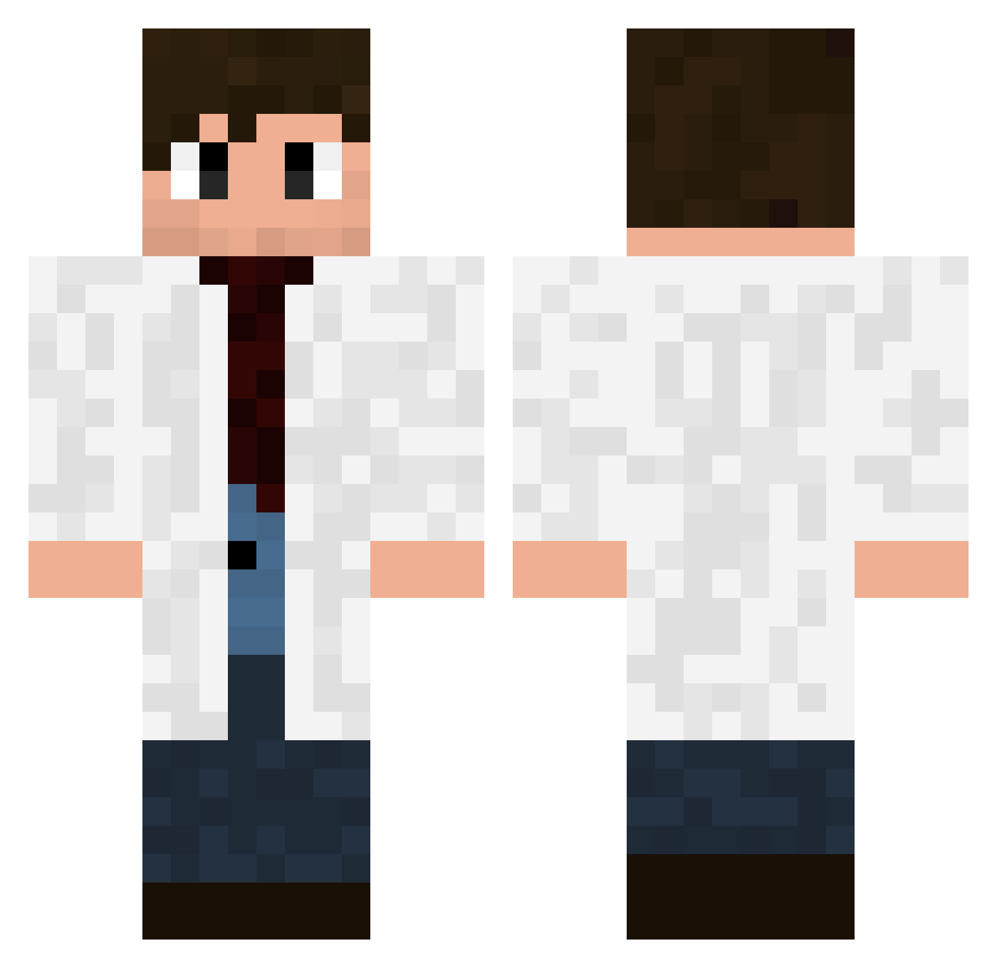Wekal Minecraft skin, front and back view