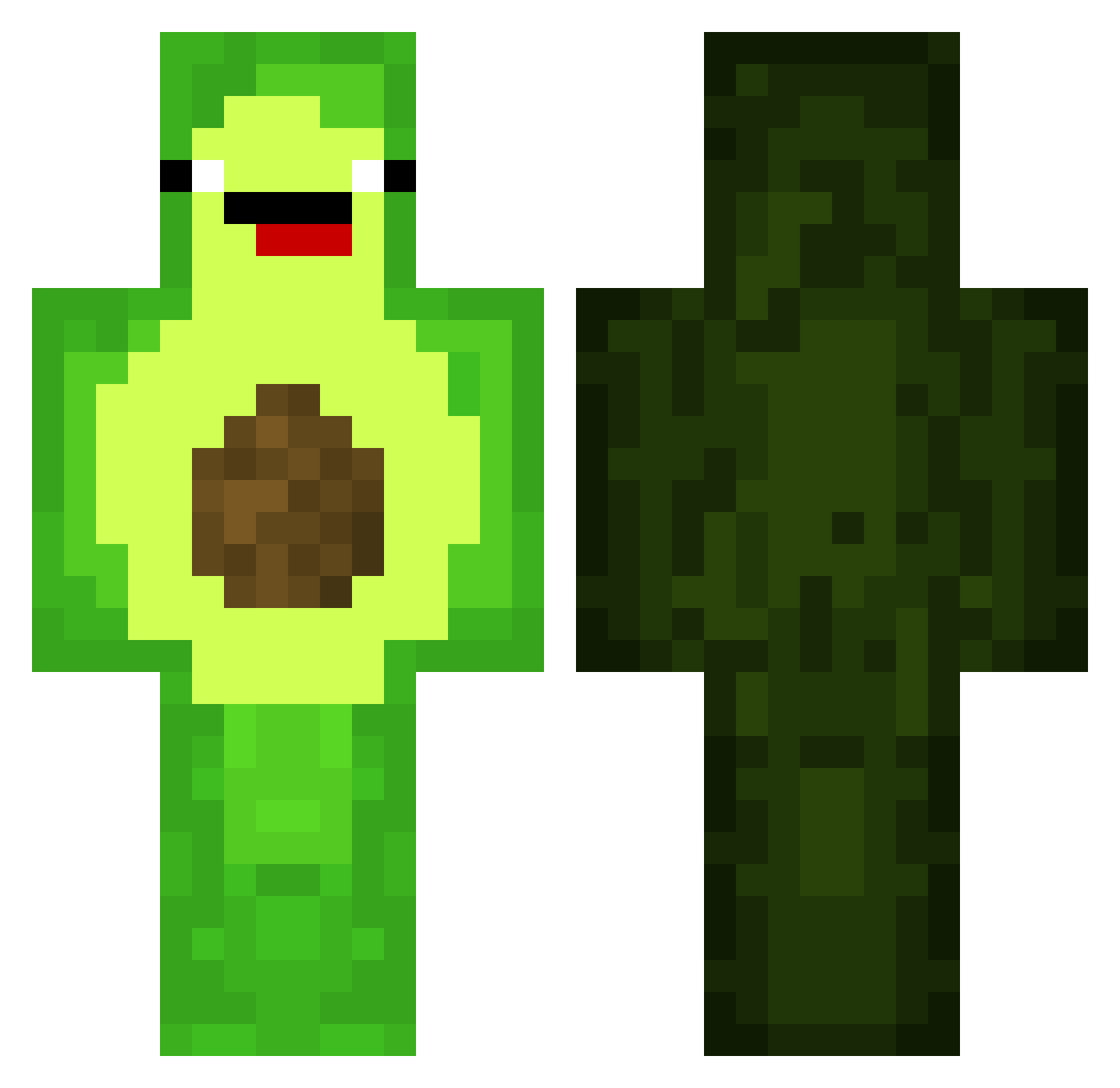 Mujiiii Minecraft skin, front and back view