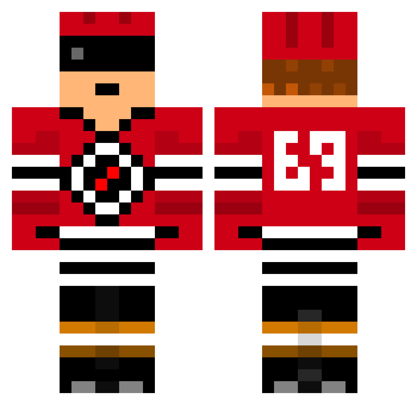 luckster07 Minecraft skin, front and back view