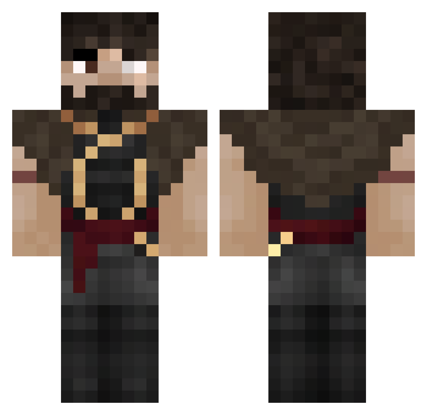 WelKaan Minecraft skin, front and back view