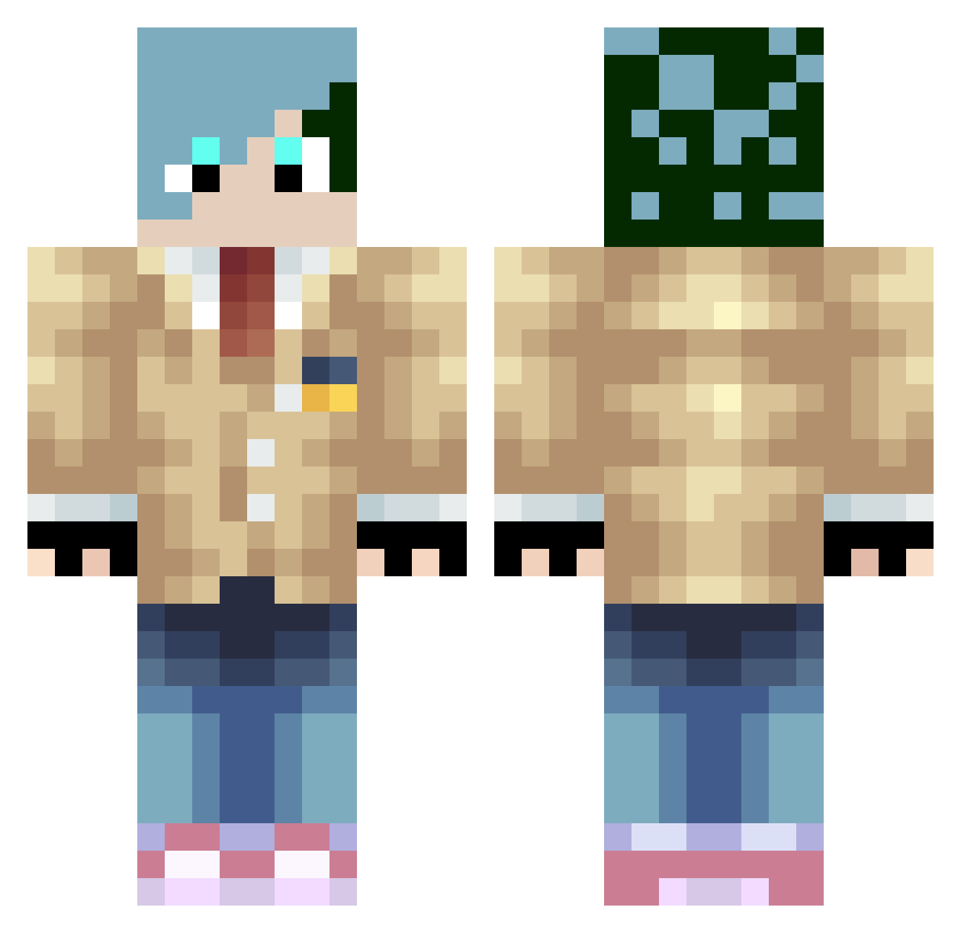 LHgamer Minecraft skin, front and back view