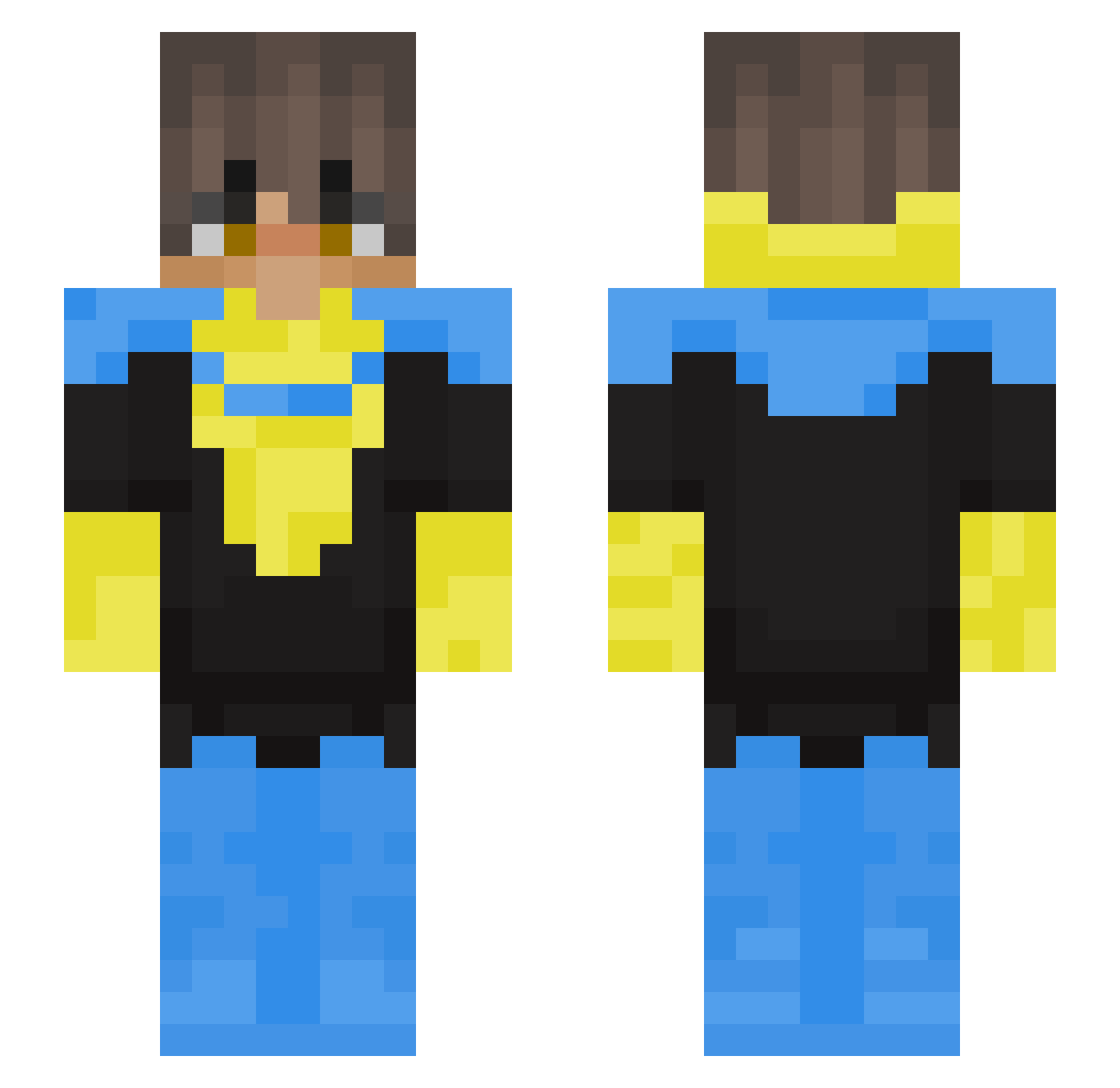 Axooo0 Minecraft skin, front and back view