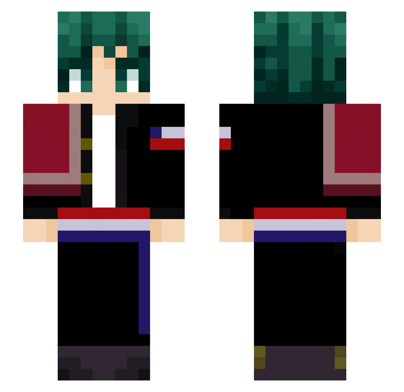 matrix360HS Minecraft skin, front and back view