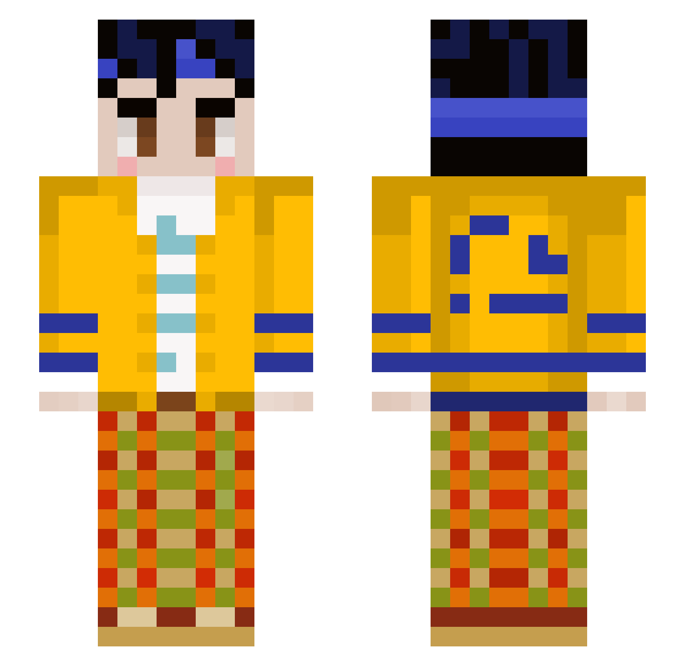 Kraassus Minecraft skin, front and back view