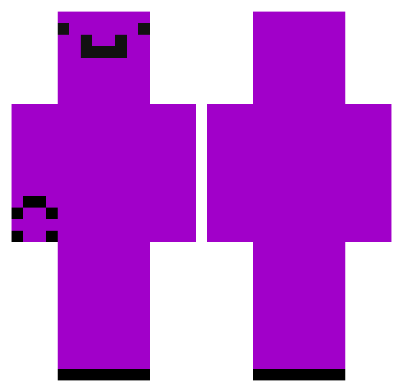 PrexzaH Minecraft skin, front and back view